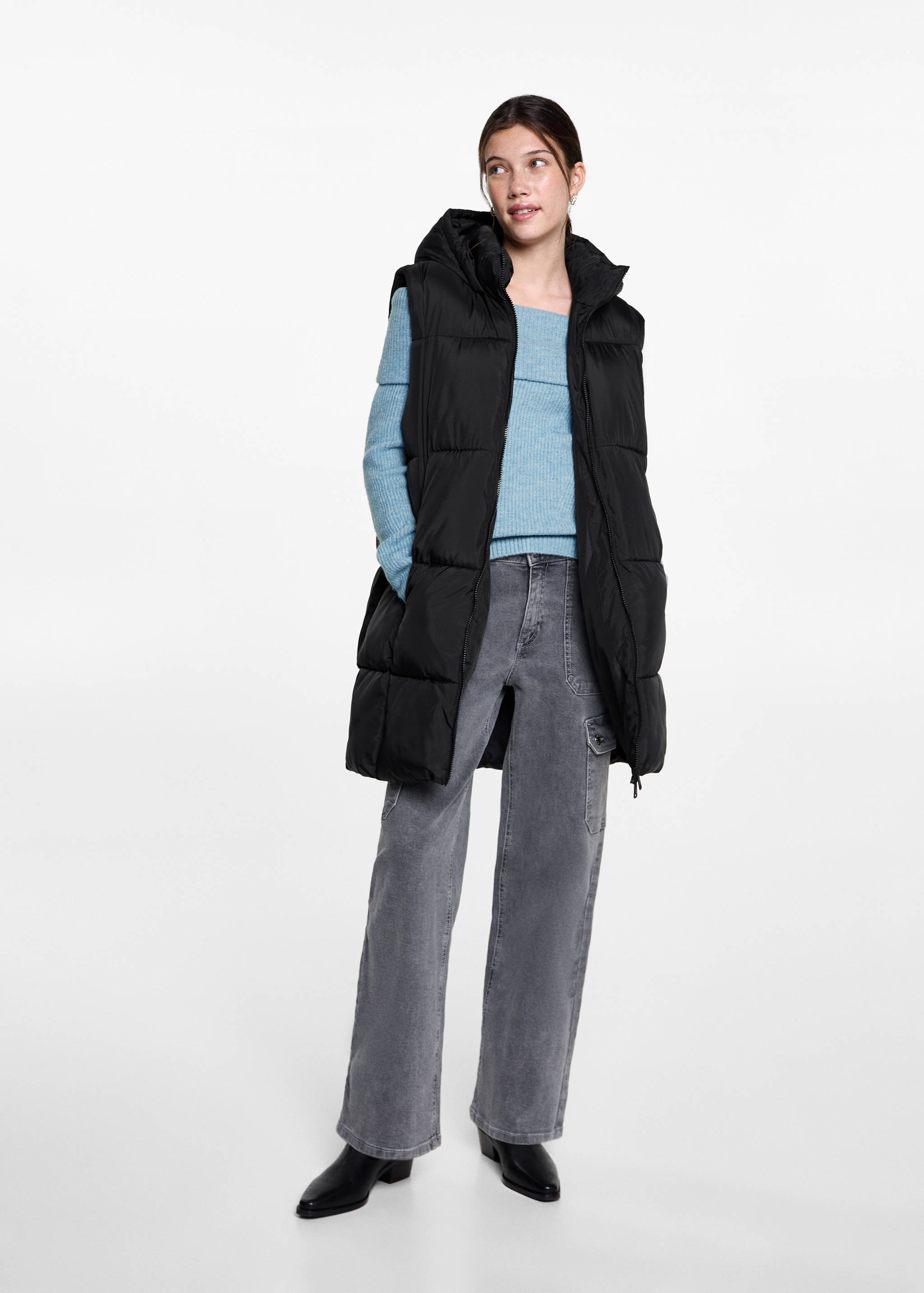 Chaleco acolchado capucha - Plano general