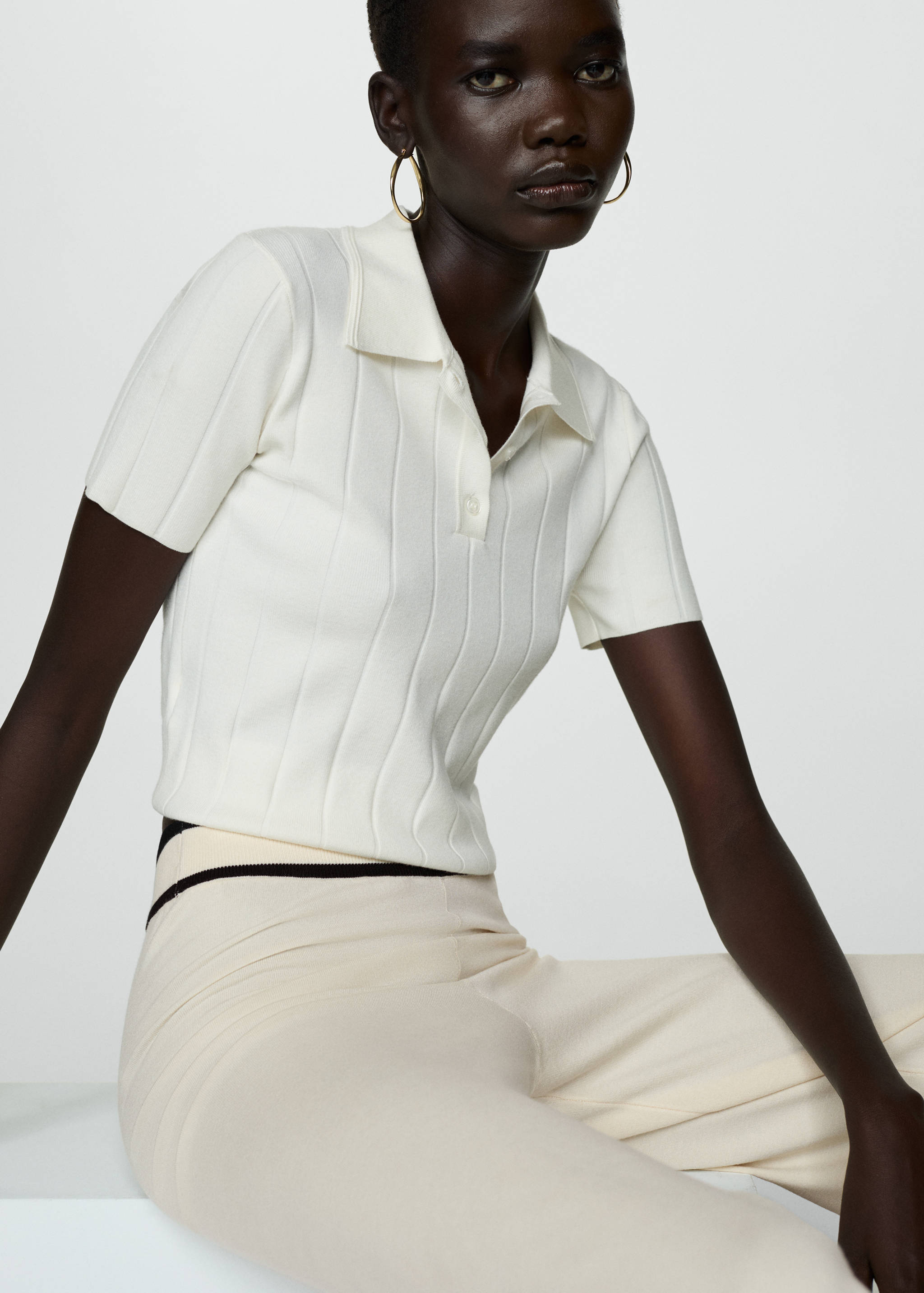 Straight knitted trousers - Details of the article 2