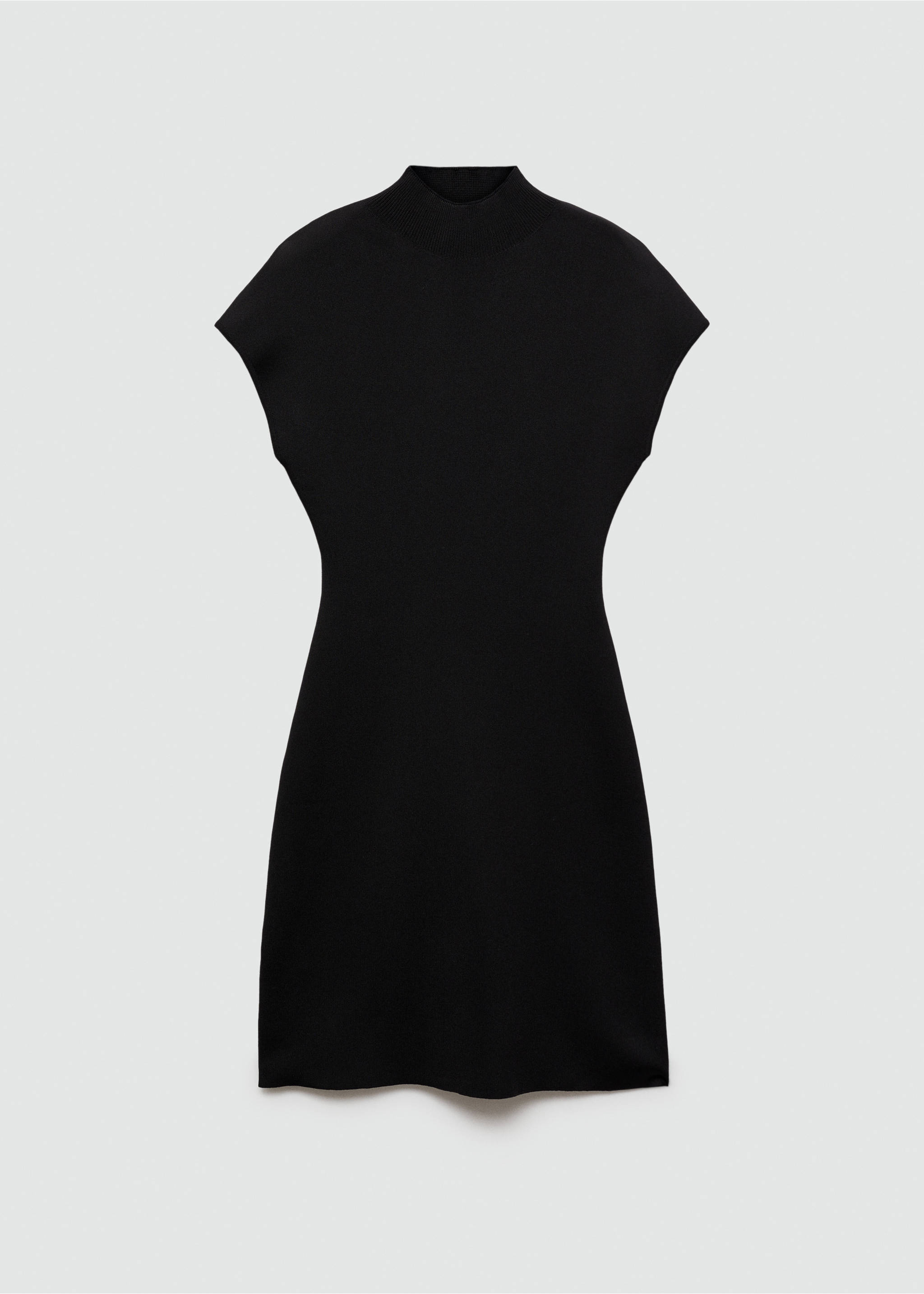 Strickkleid mit halbhohem Kragen - Artikel ohne Model, Schwarz. Ref: 77055641-00.