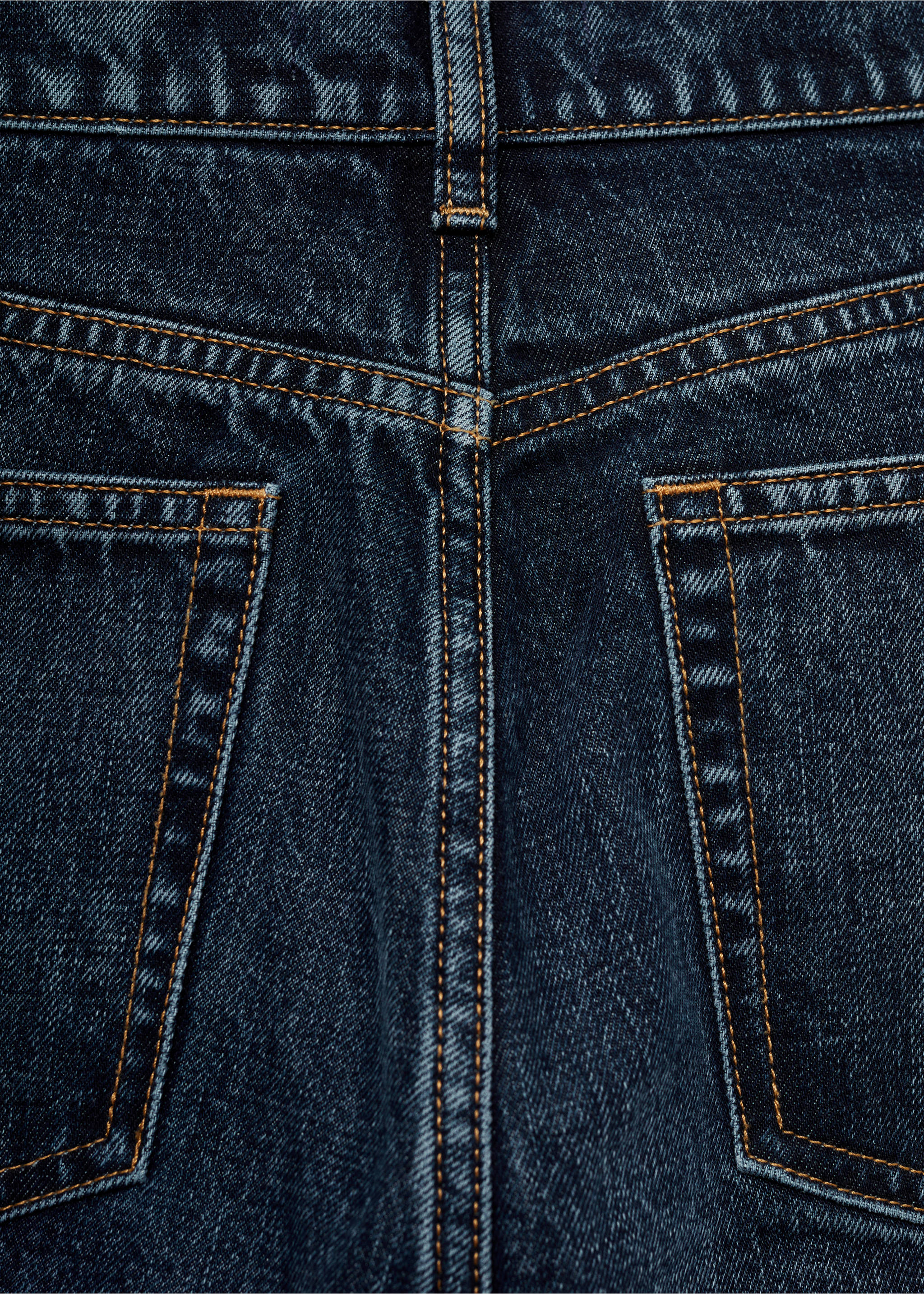 High waist straight jeans - Details of the article 0, Dark Blue. Ref: 77055644-00.