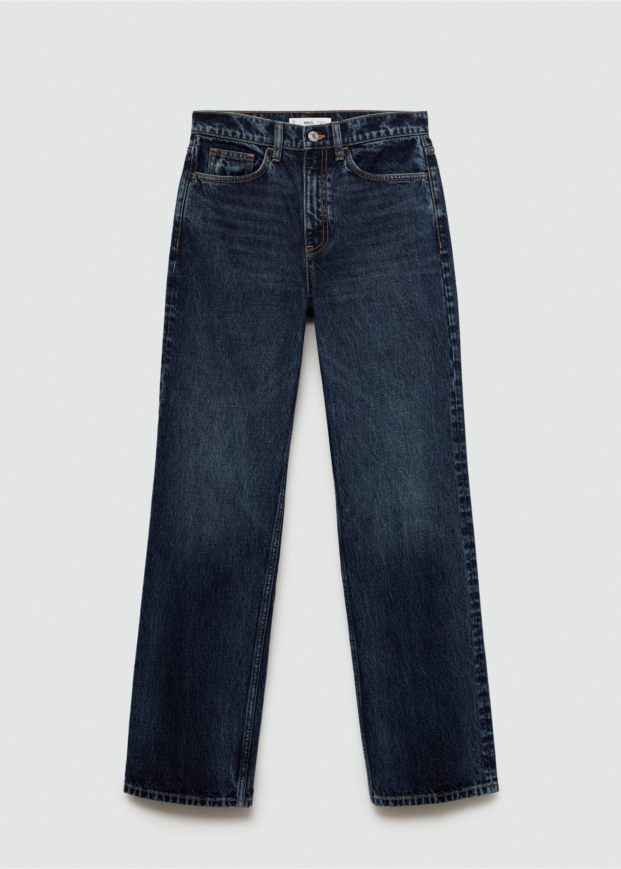 High waist straight jeans - Article without model, Dark Blue. Ref: 77055644-00.