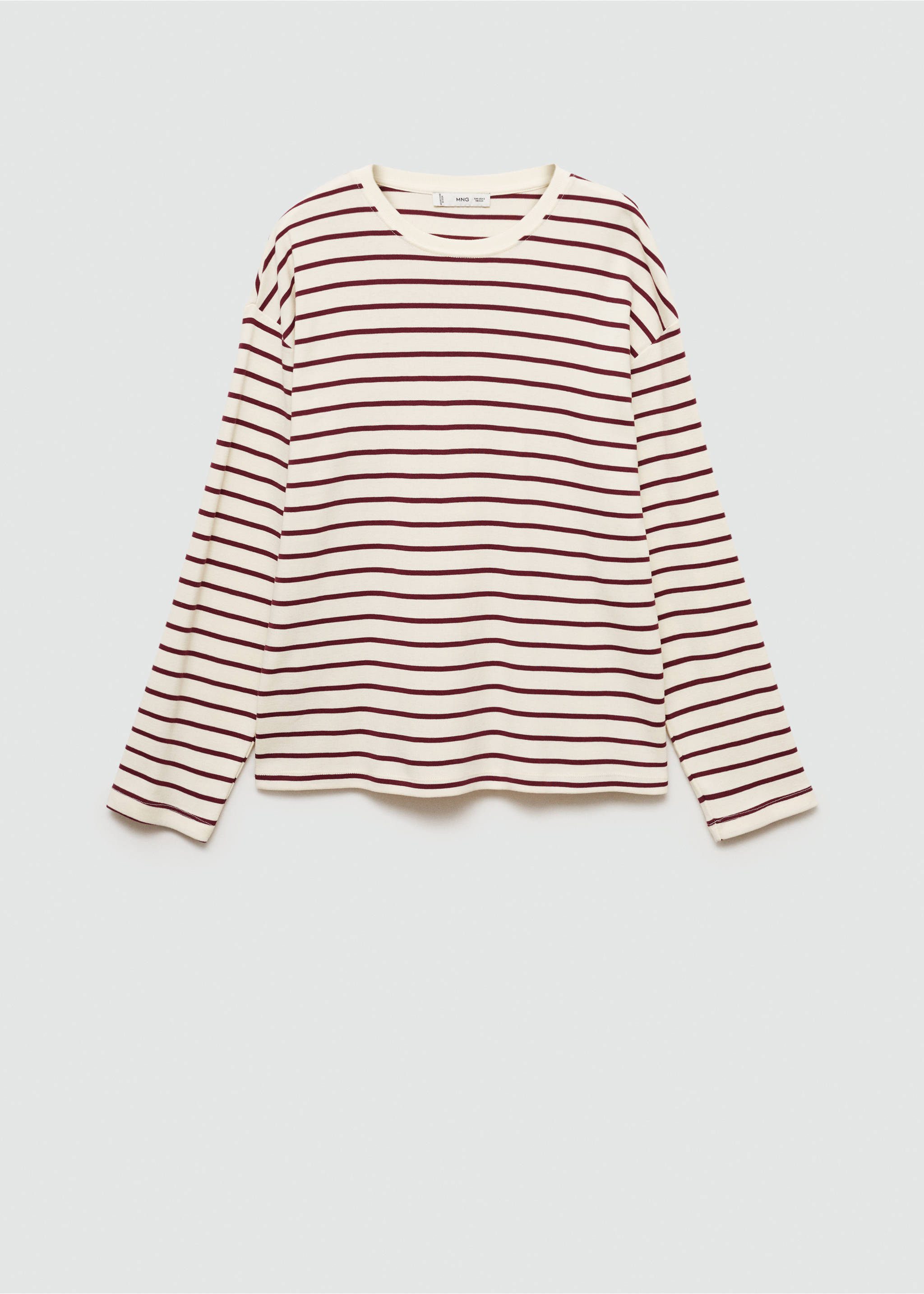 Striped knitted sweatshirt - Article without model, Burgundy. Ref: 77055647-00.