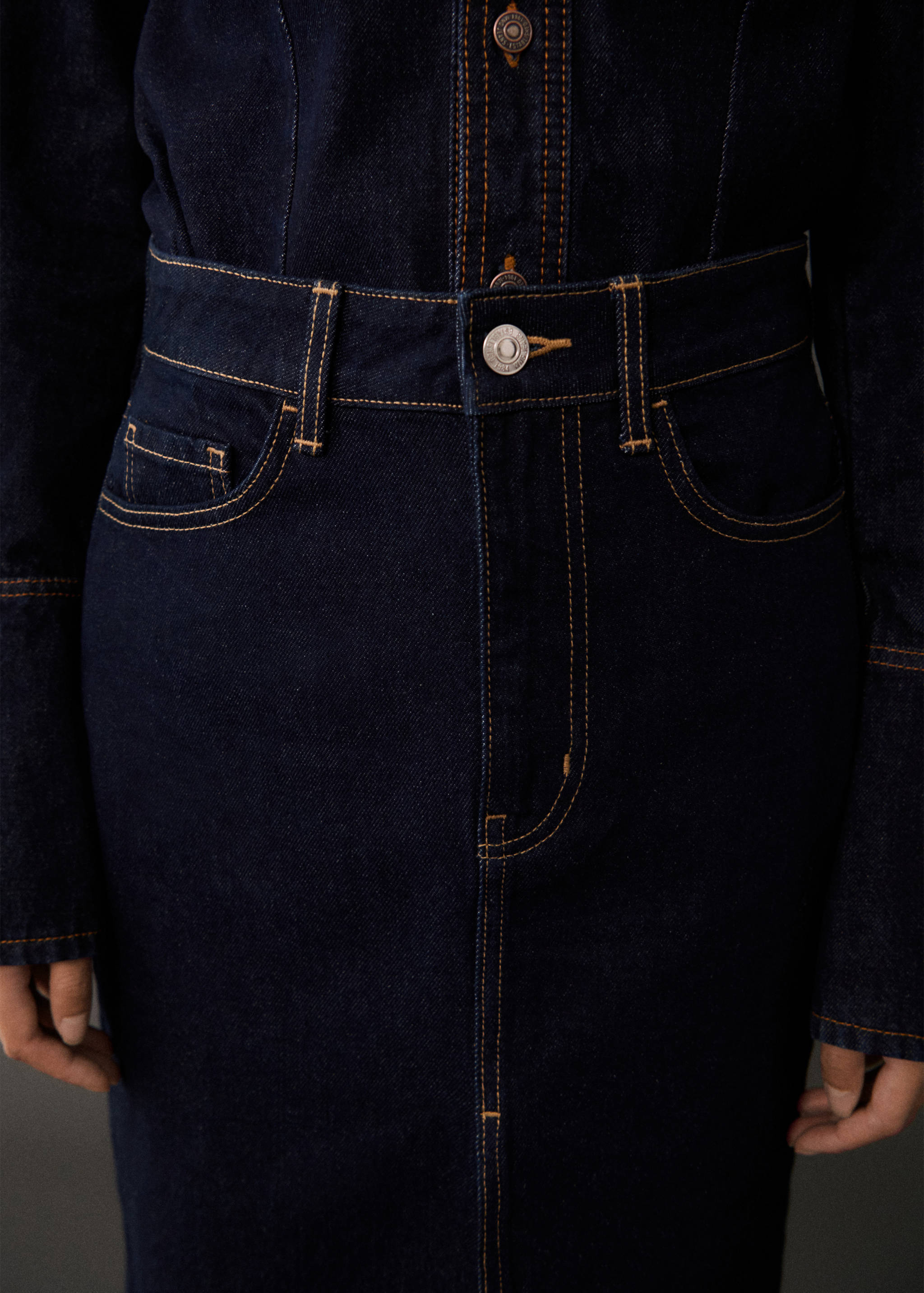 Rinse-wash denim midi-skirt - Details of the article 6