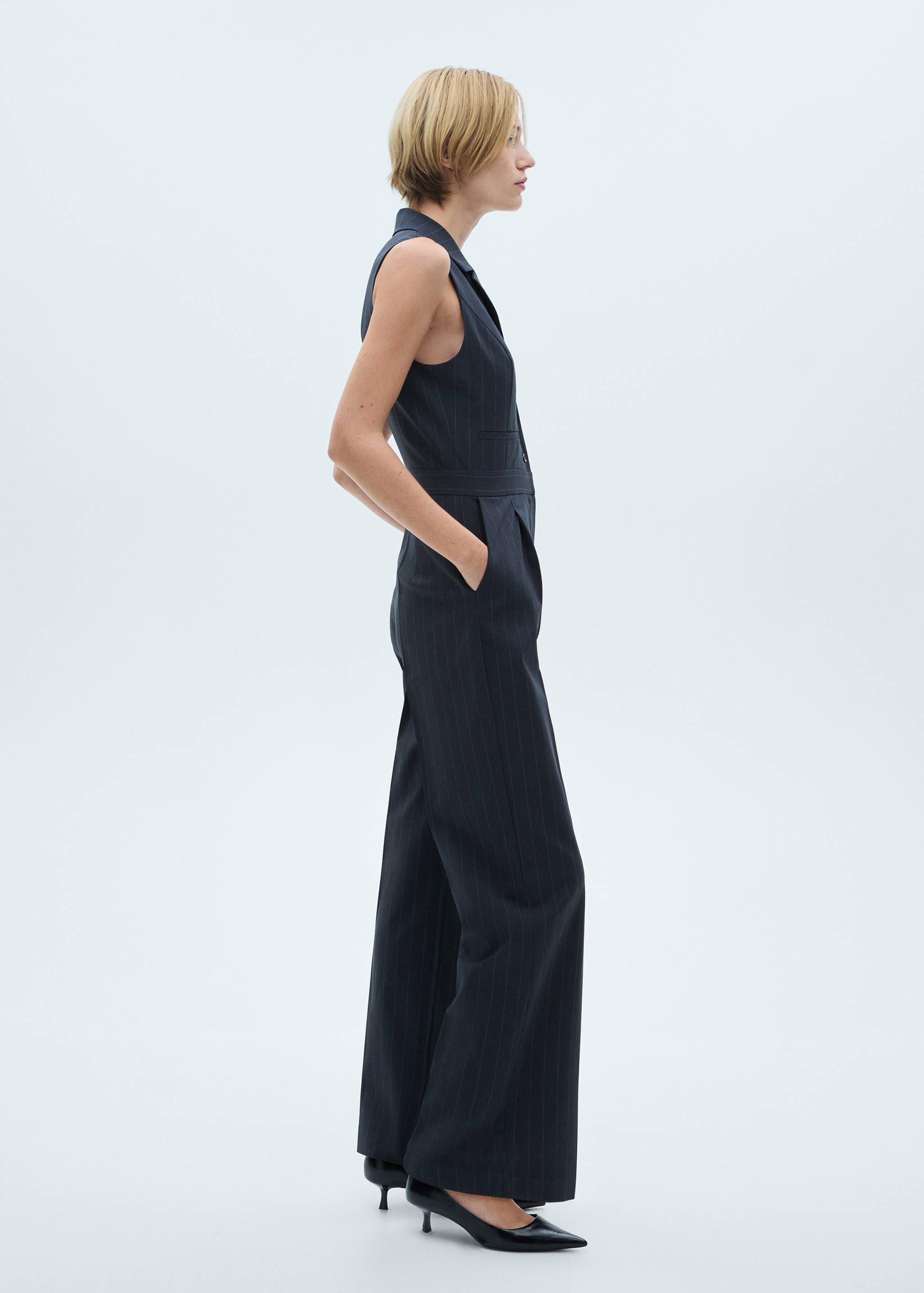 Long pinstripe jumpsuit - Details of the article 6