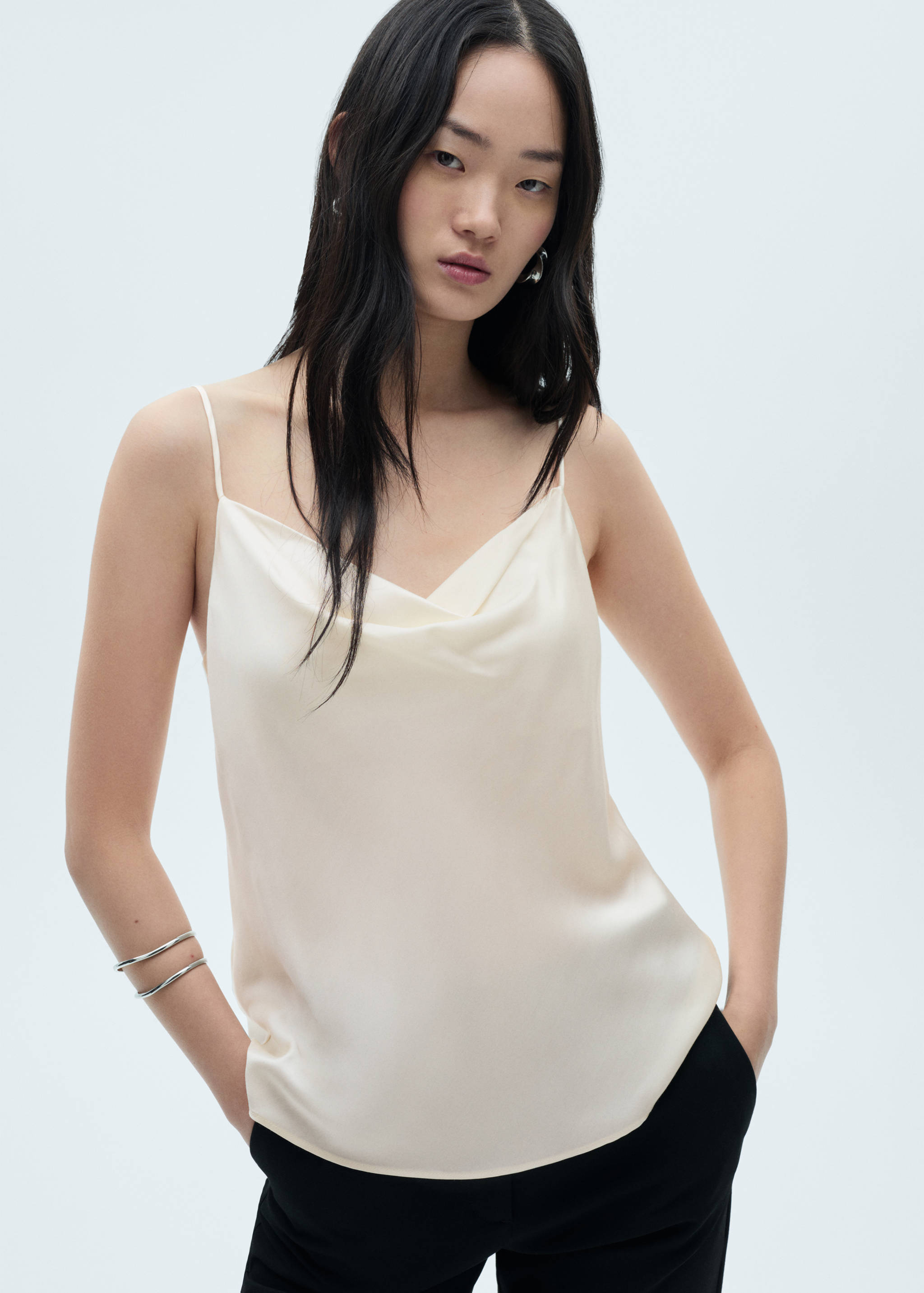 Silk satin top - Medium plane