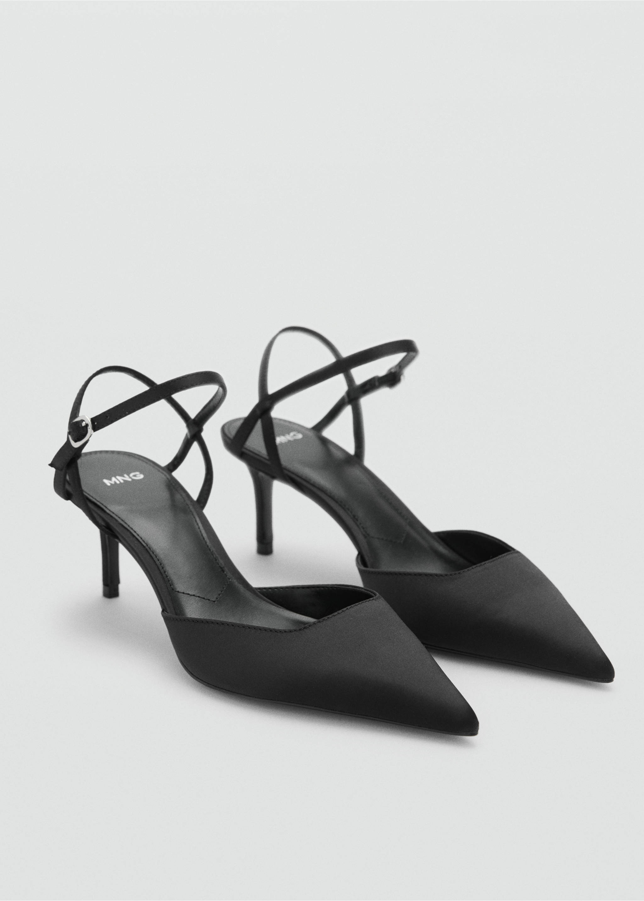 High-heeled shoes with straps - Medium plane, Black. Ref: 77055663-00.