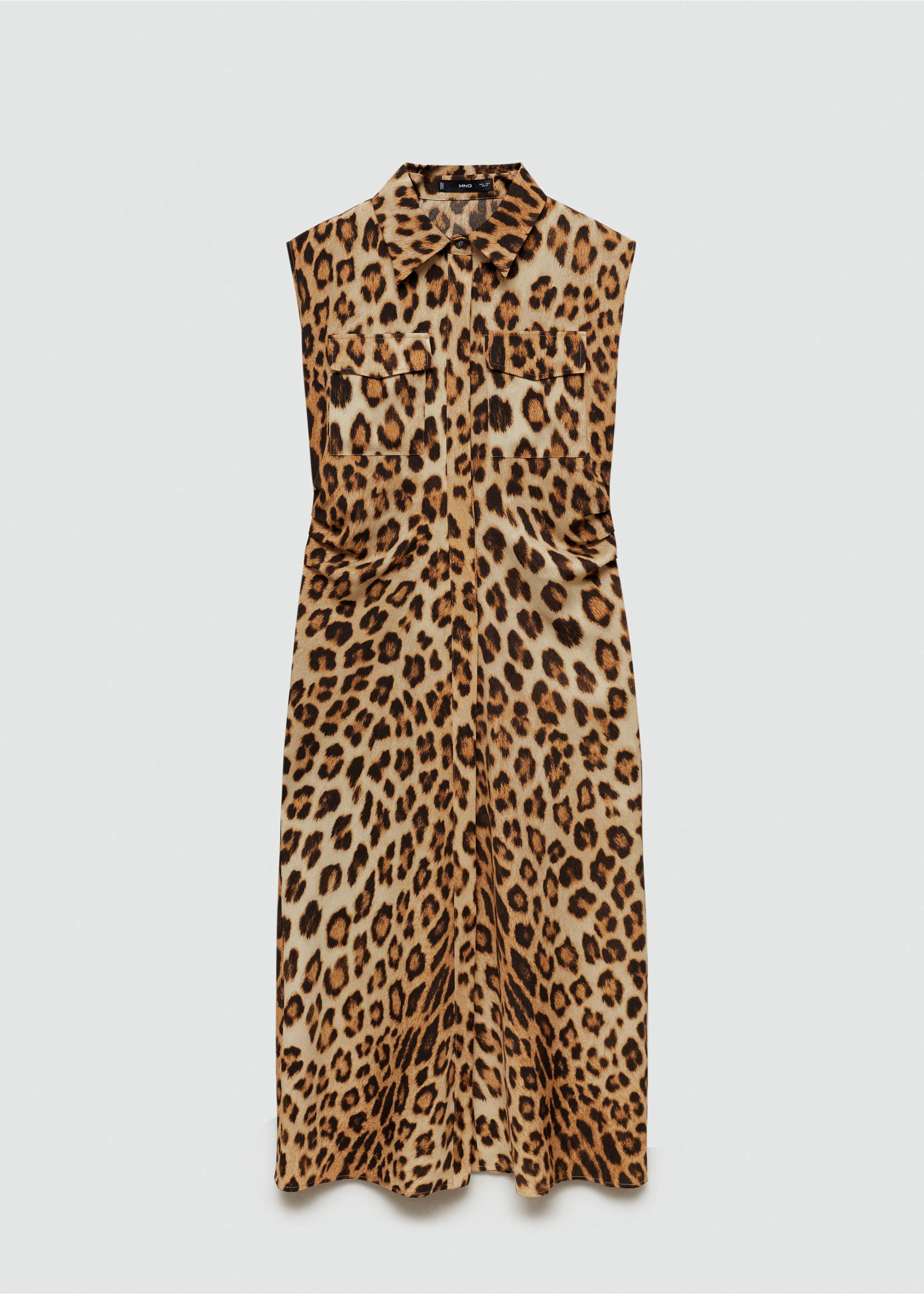 Leopard-print shirt dress - Article without model, Brown. Ref: 77055668-00.