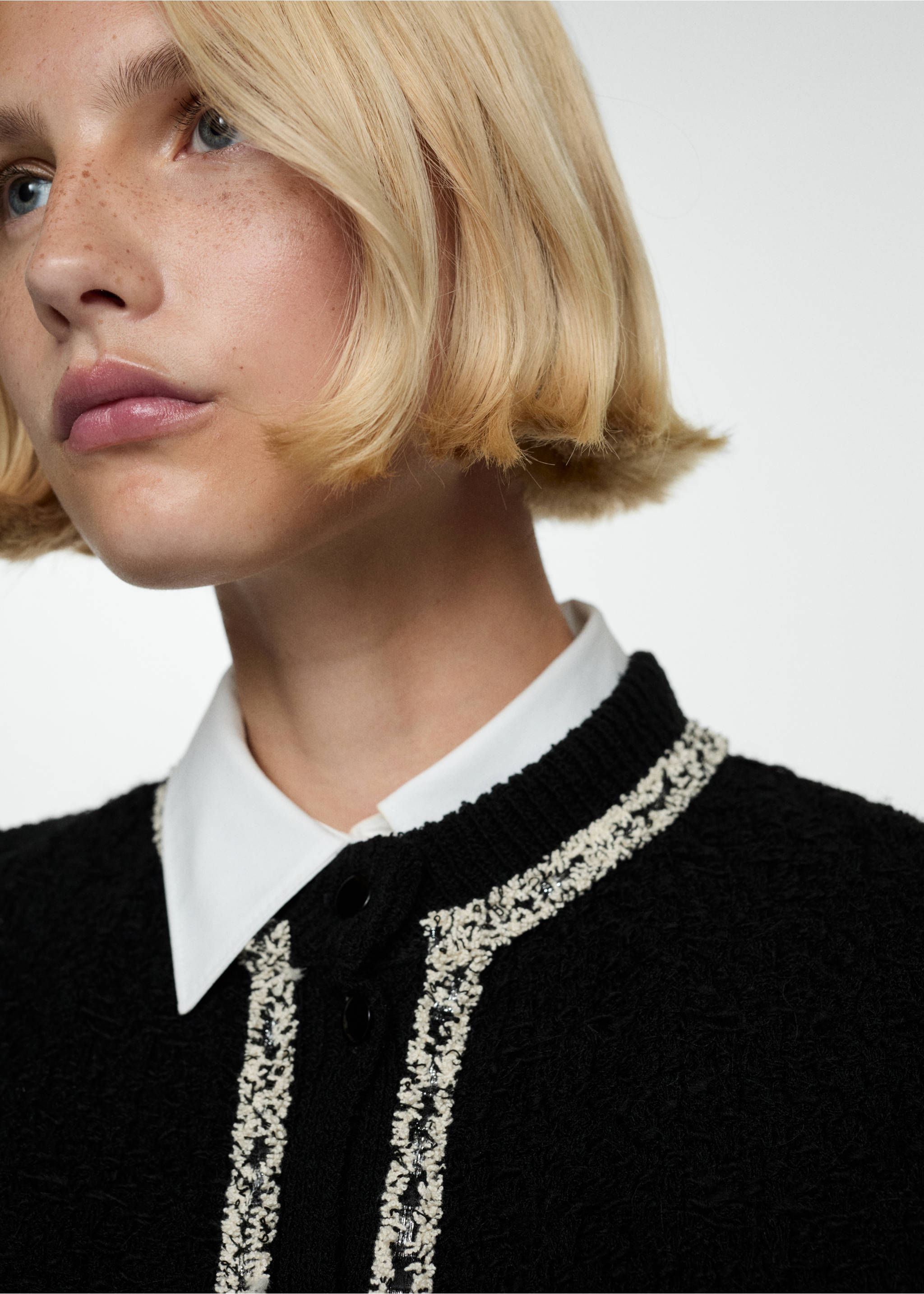 Veste en tweed bicolore - Détail de l'article 1, Noir. Ref: 77055670-00.