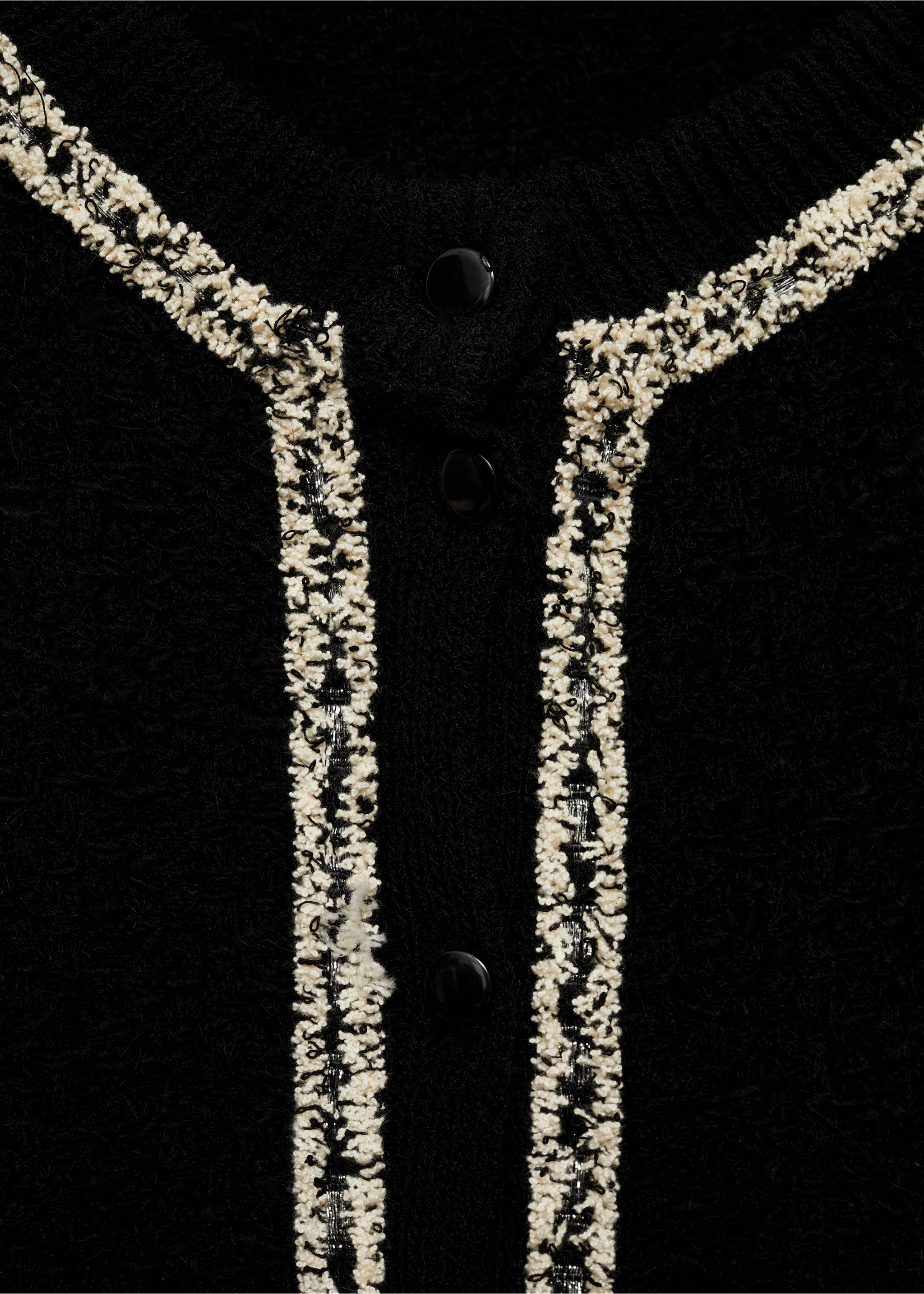 Veste en tweed bicolore - Détail de l'article 8, Noir. Ref: 77055670-00.