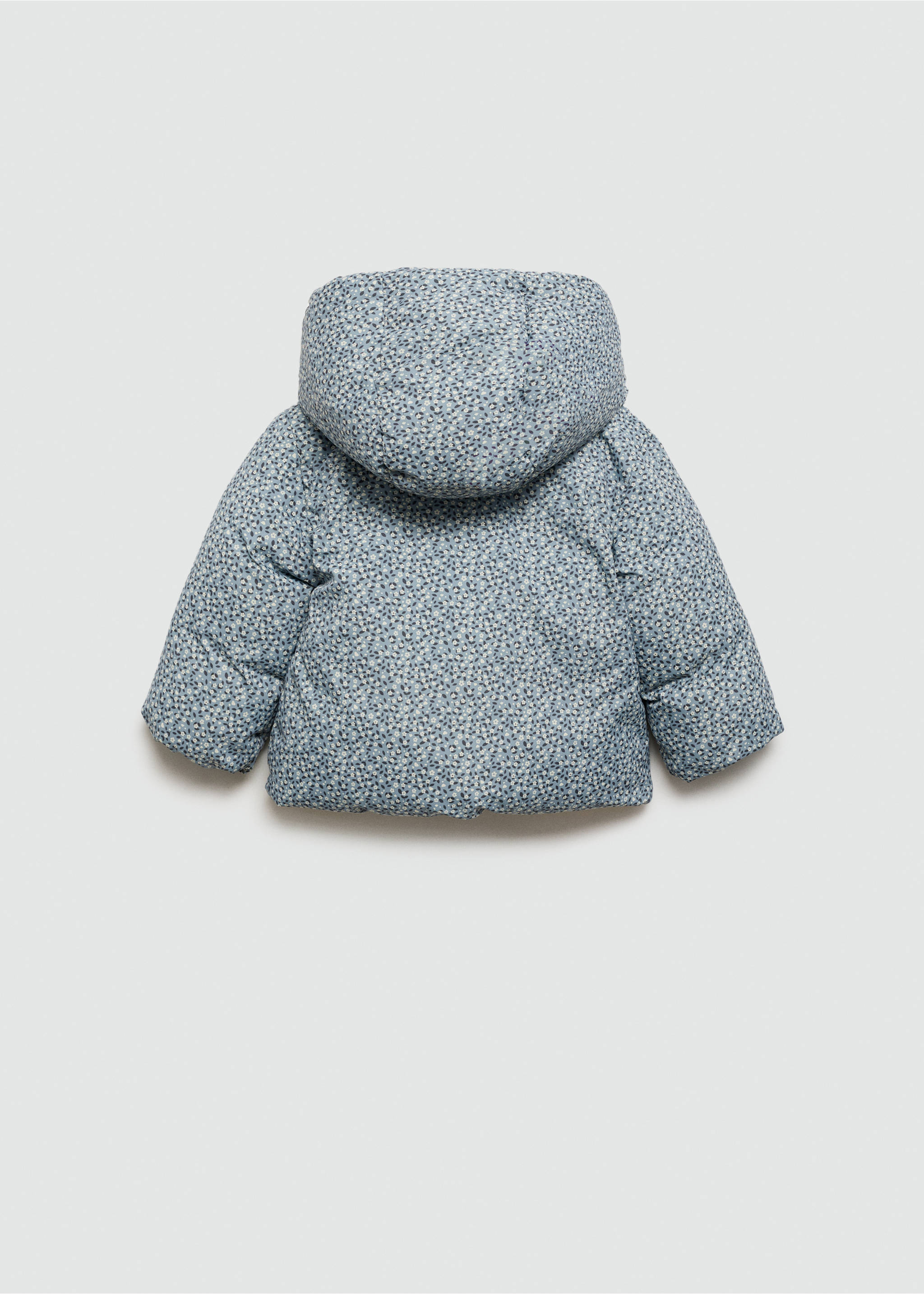 Fur-effect floral-print anorak - Reverse of the article, Pastel Green. Ref: 77055965-00.