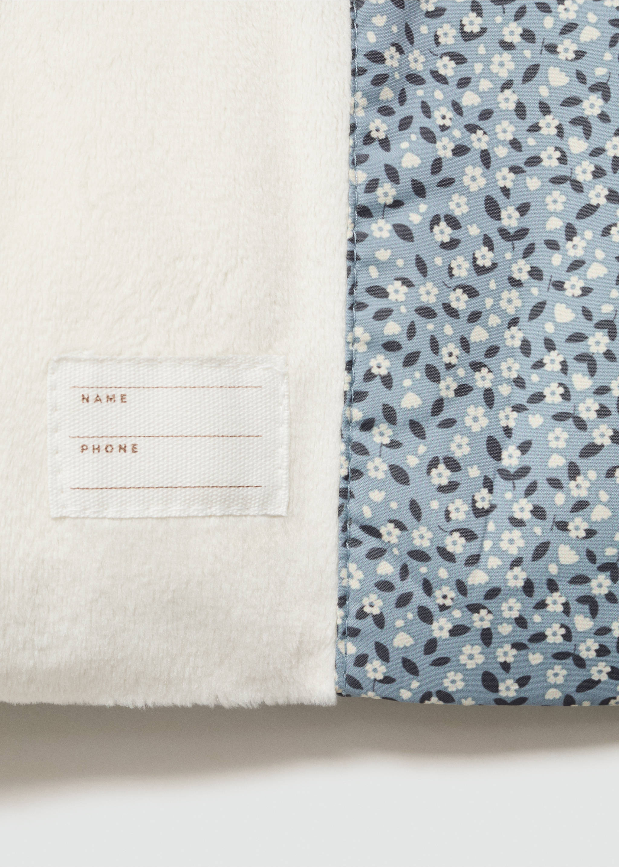 Fur-effect floral-print anorak - Details of the article 0, Pastel Green. Ref: 77055965-00.