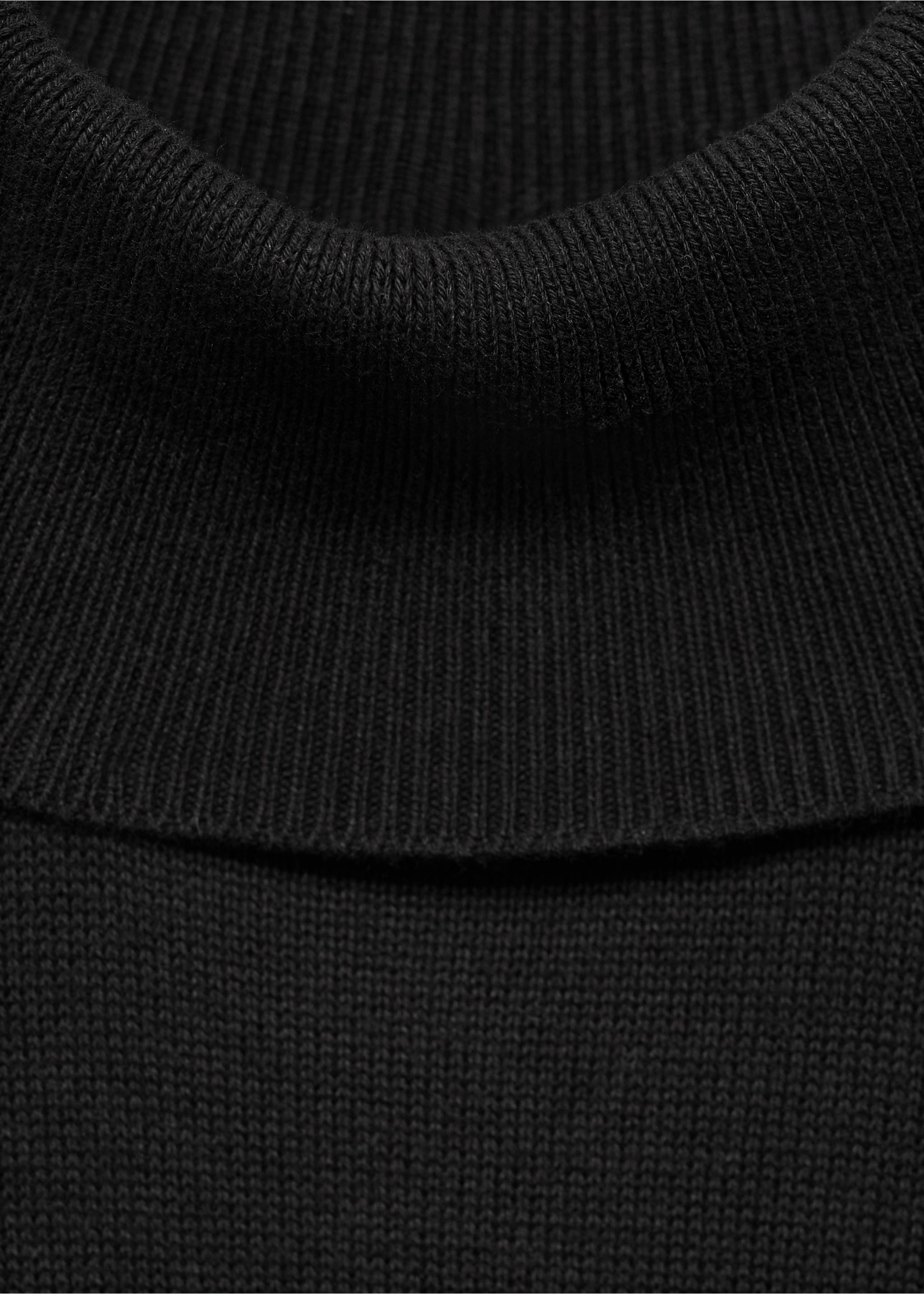 Turtleneck knit sweater - Details of the article 8, Black. Ref: 77055967-00.