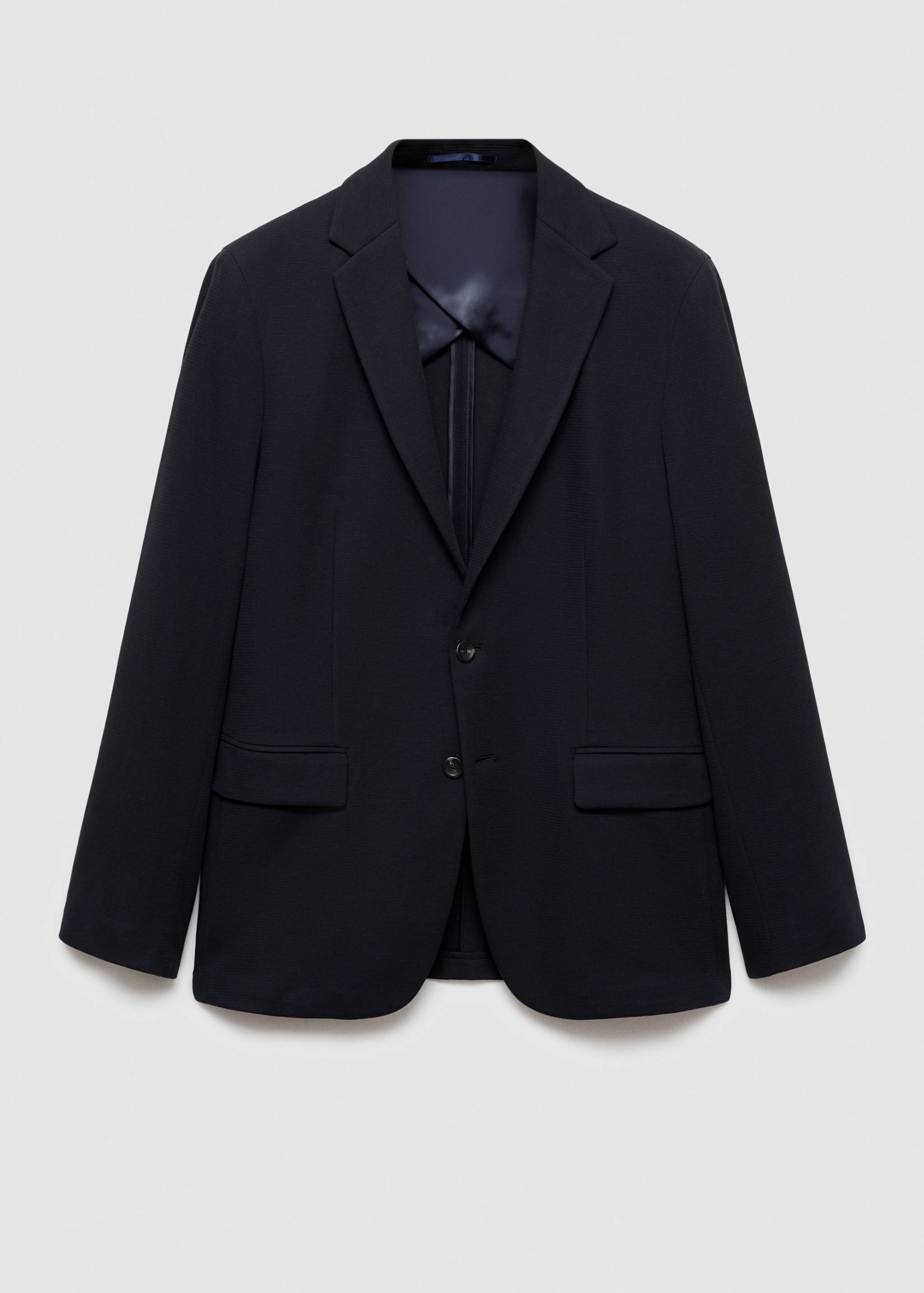Slim-fit cotton micro-structured tailored jacket - Article without model