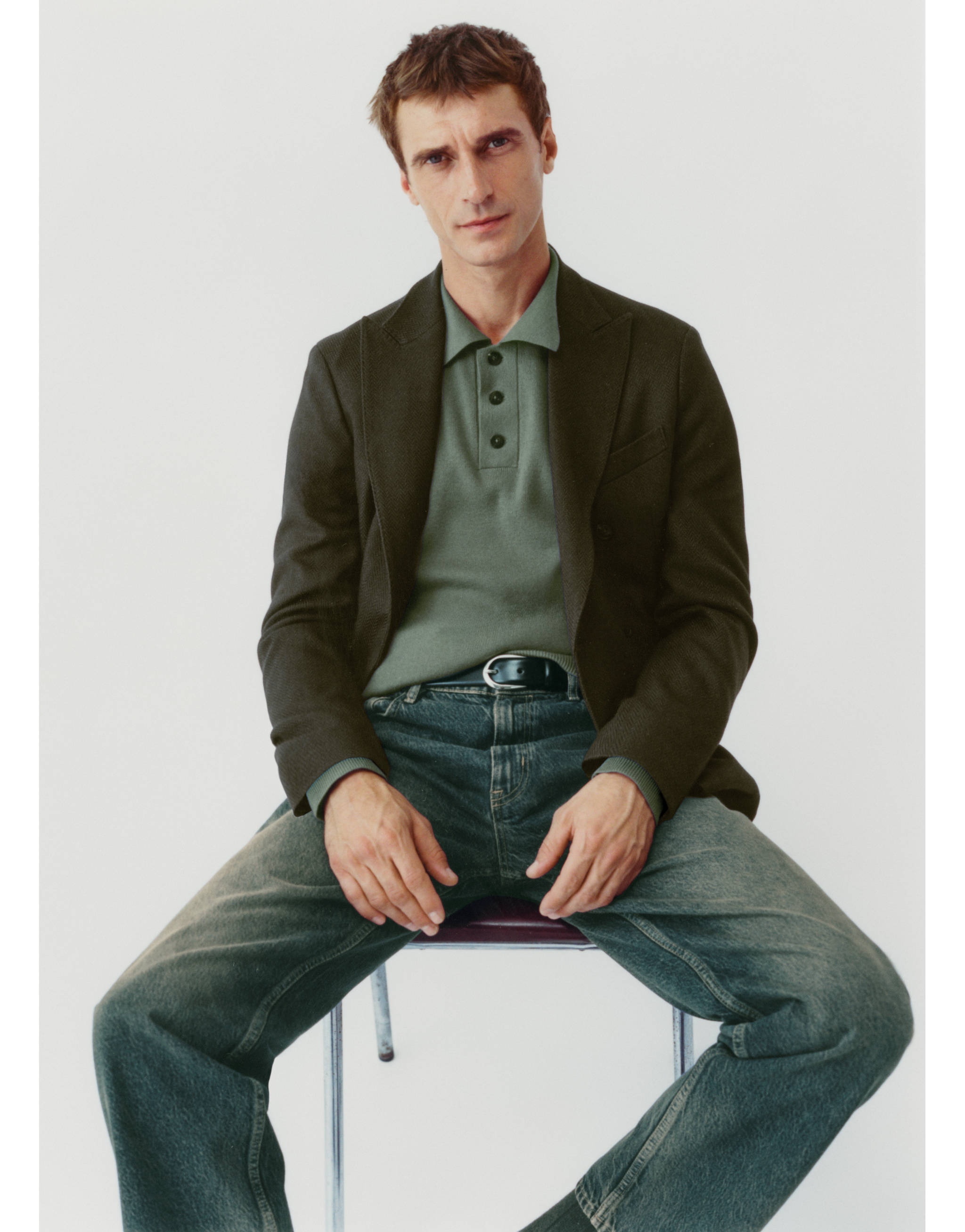 Feinstrick-Pullover aus Baumwolle mit Polo-Kragen - Detail des Artikels 3