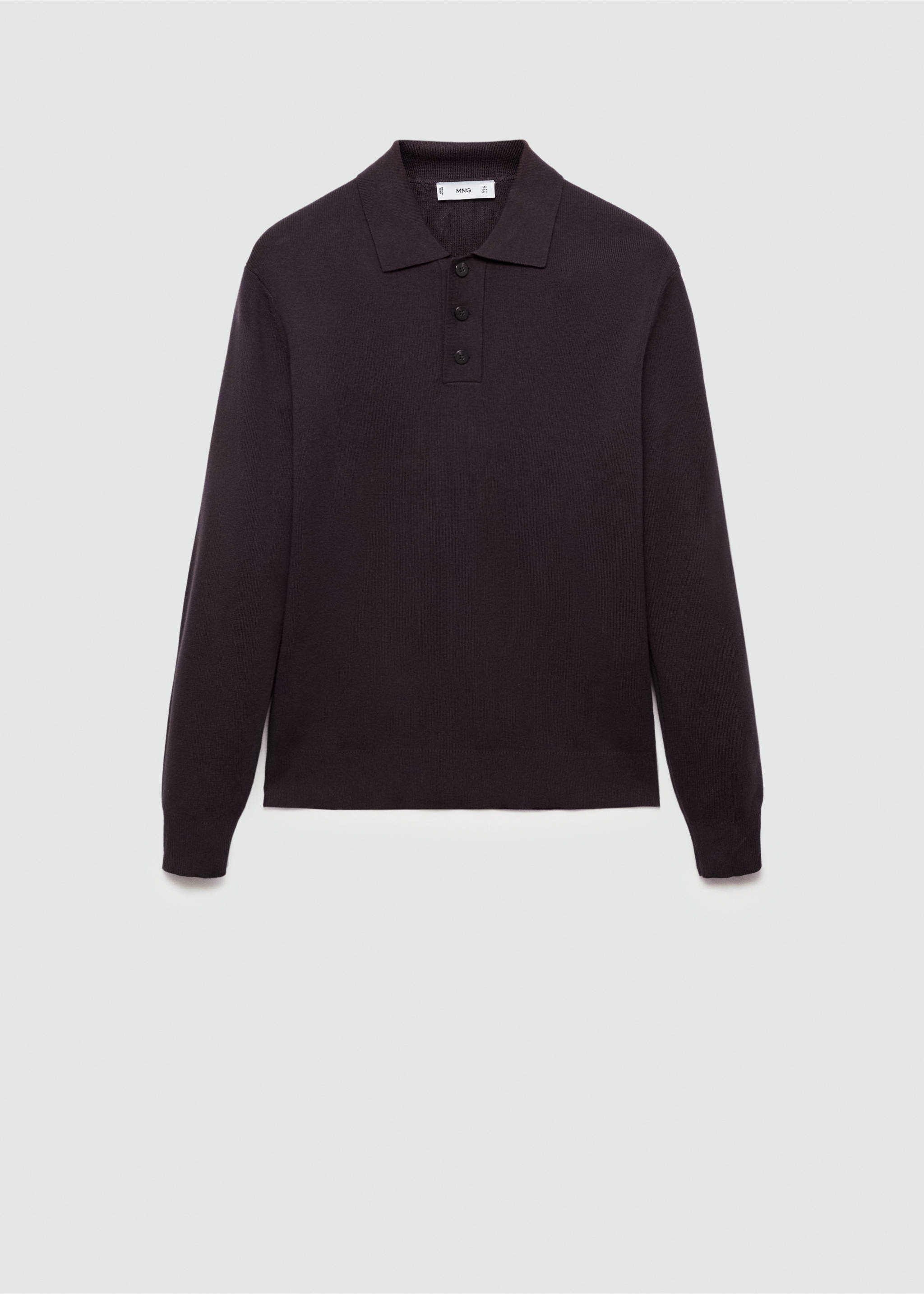 Fine cotton-knit polo sweater - Article without model, Purple. Ref: 77055973-00.