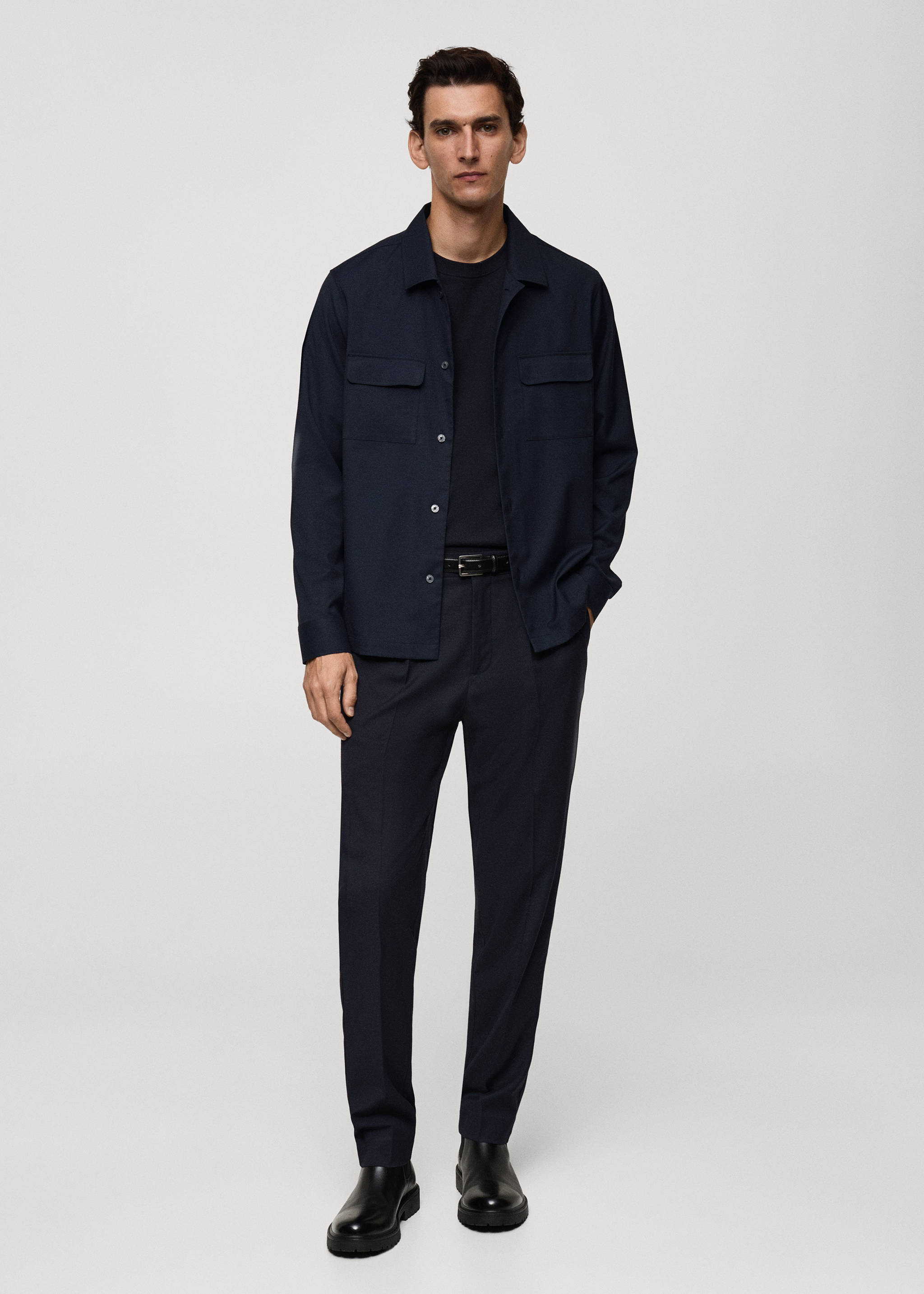 Slim-fit overshirt with pockets - General plane