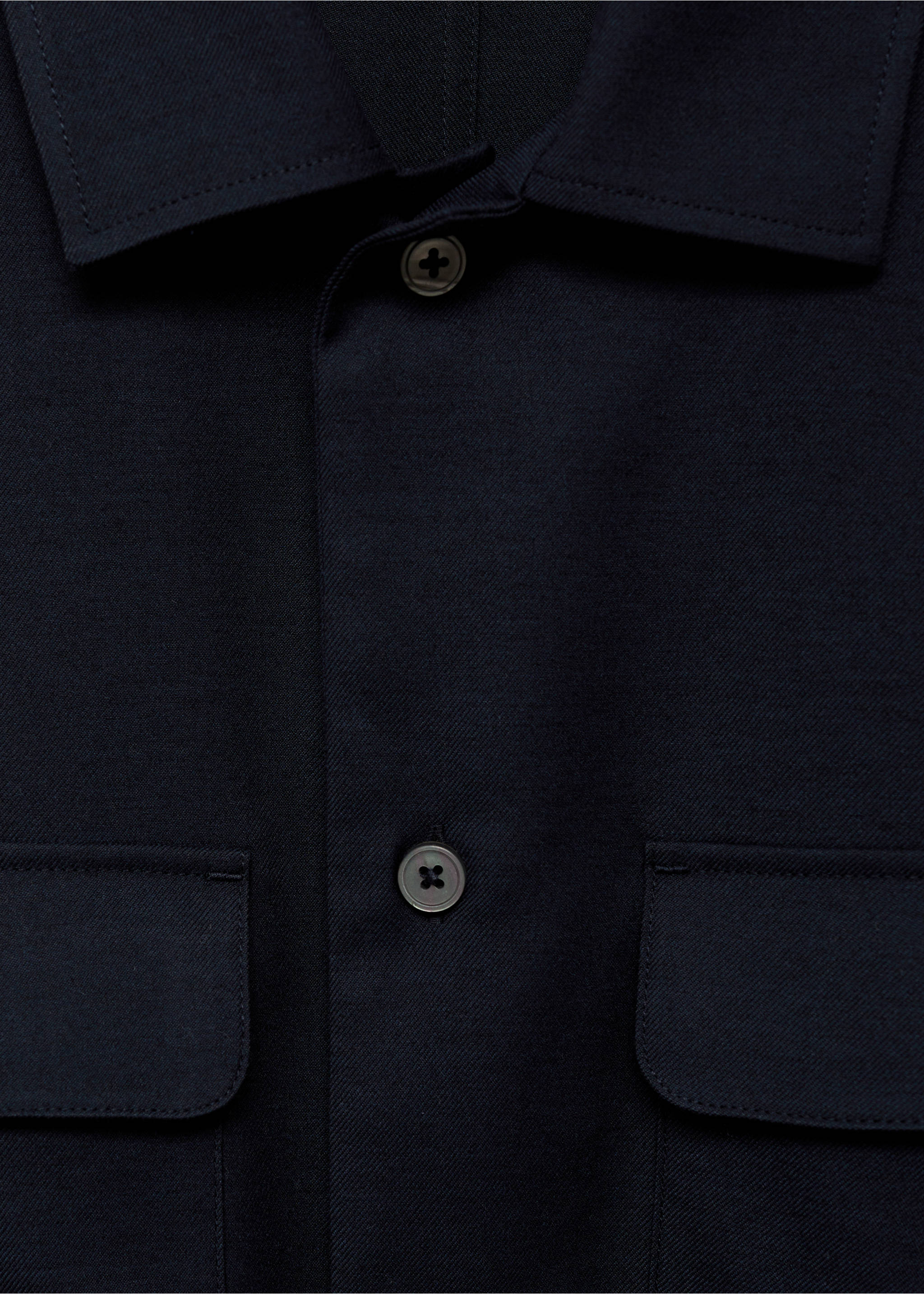 Svrchní košile slim fit s kapsami - Detail zboží 8, Námořnická modrá. Ref: 77055974-00.