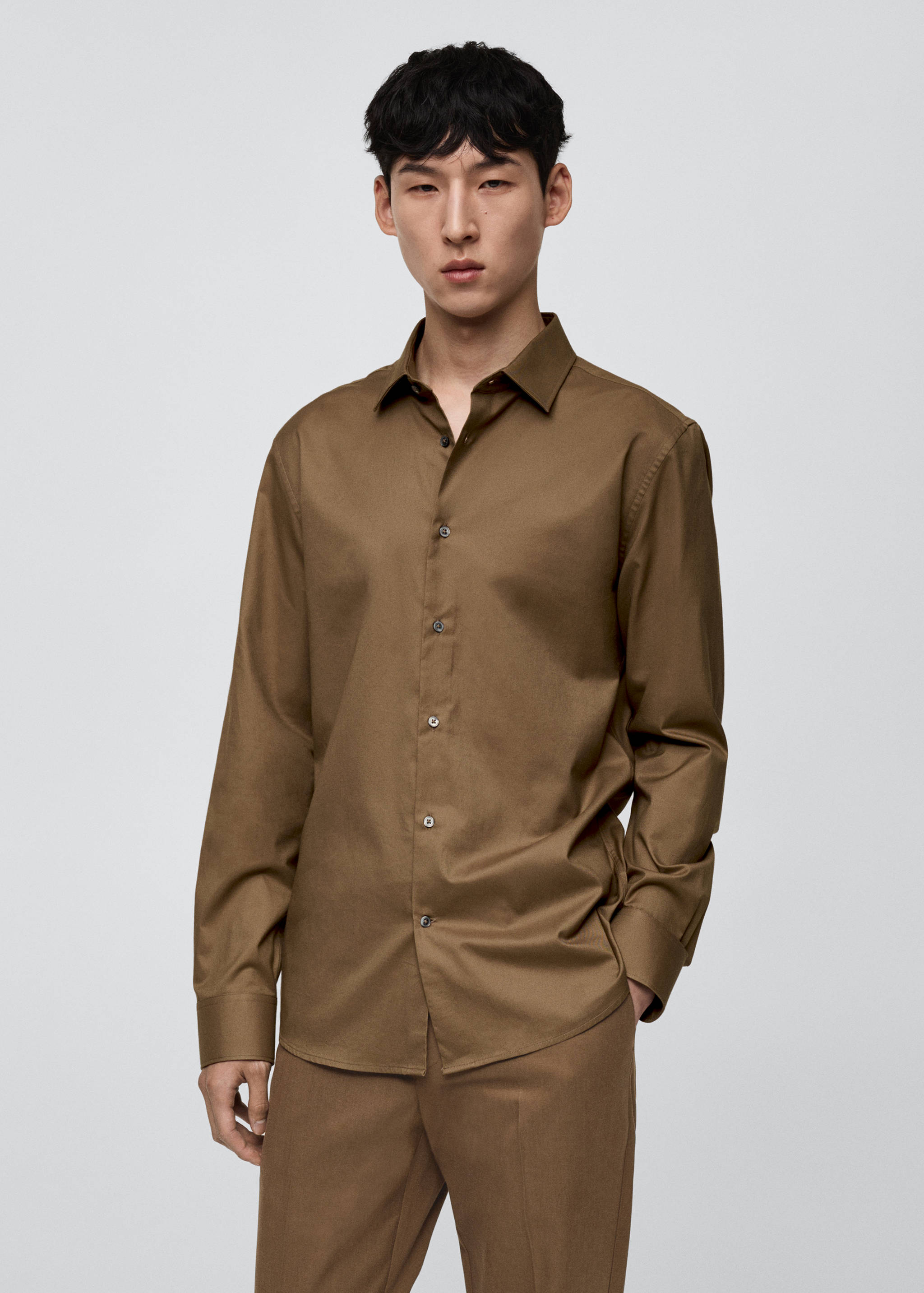 100% cotton twill regular-fit shirt - Medium plane