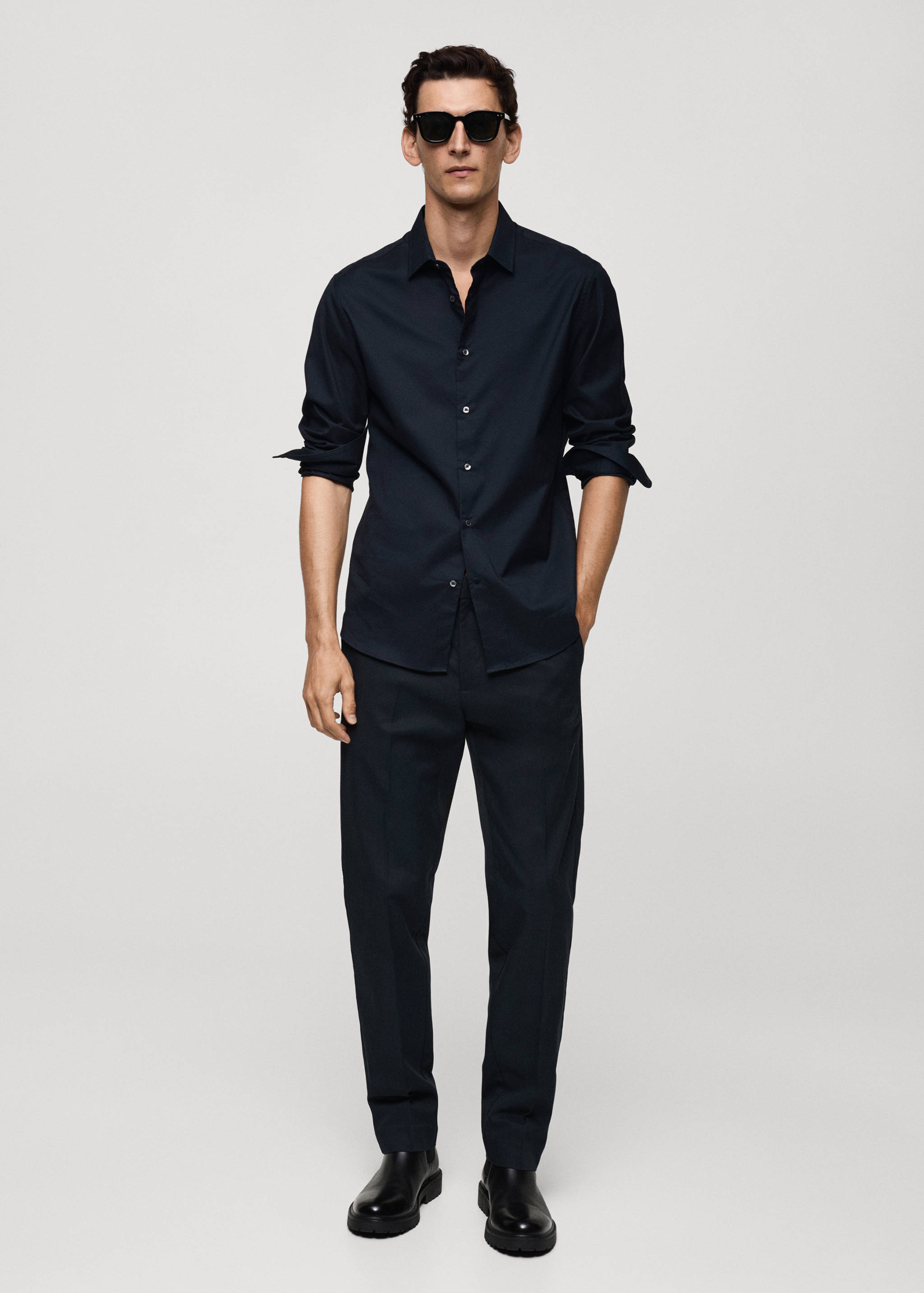100% cotton twill regular-fit shirt - General plane