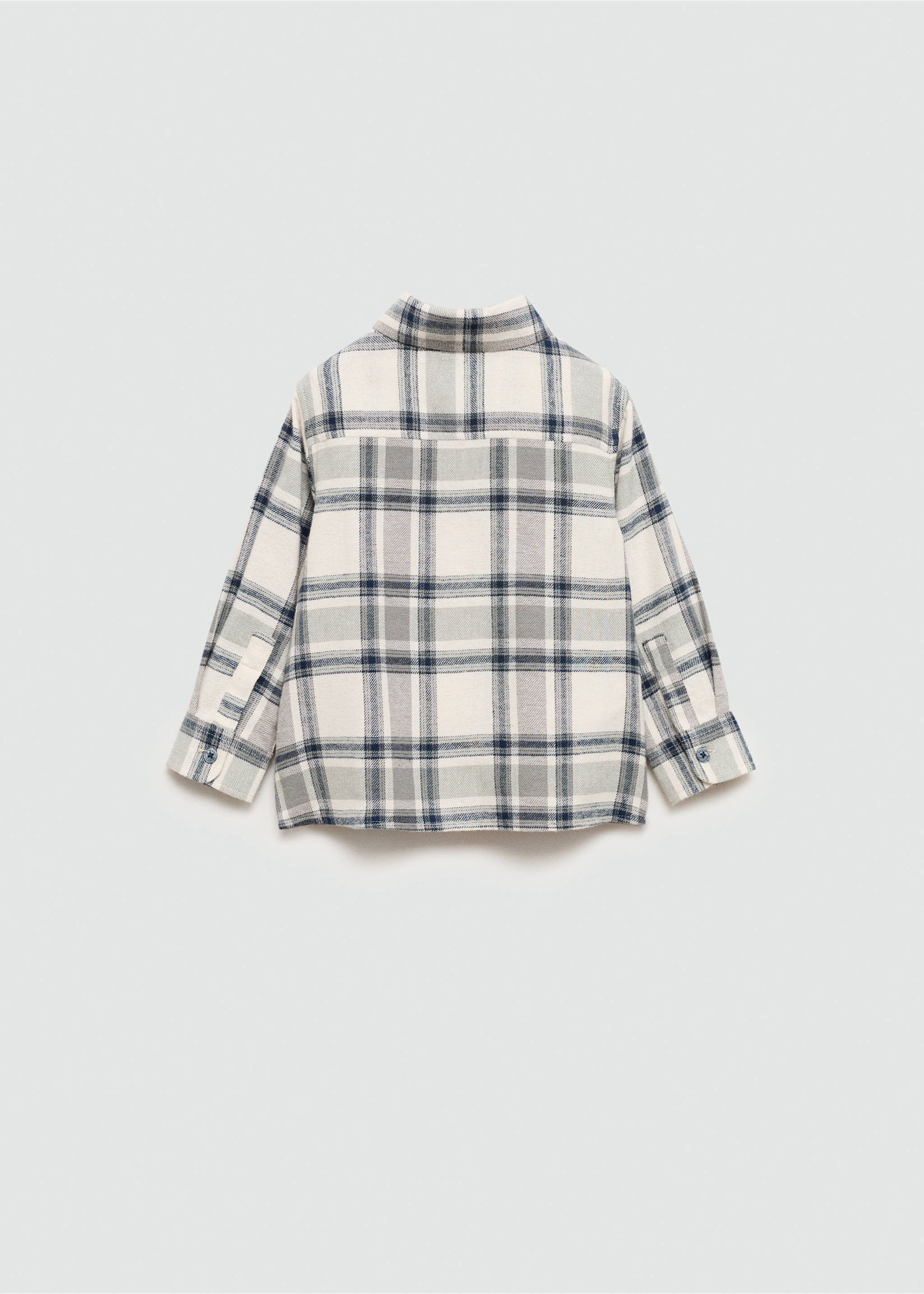 Chemise à carreaux en coton - Verso de l’article, Écru. Ref: 77055981-00.