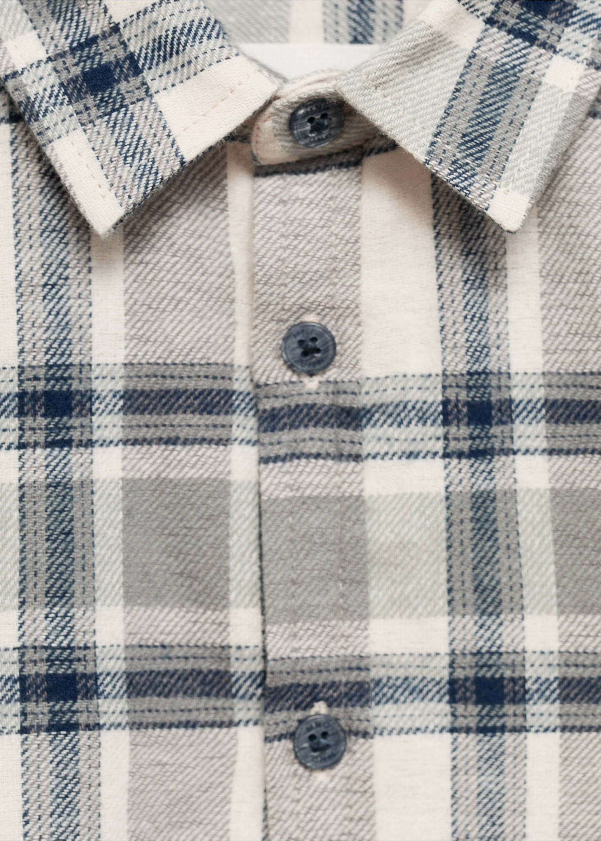 Chemise à carreaux en coton - Détail de l'article 8, Écru. Ref: 77055981-00.