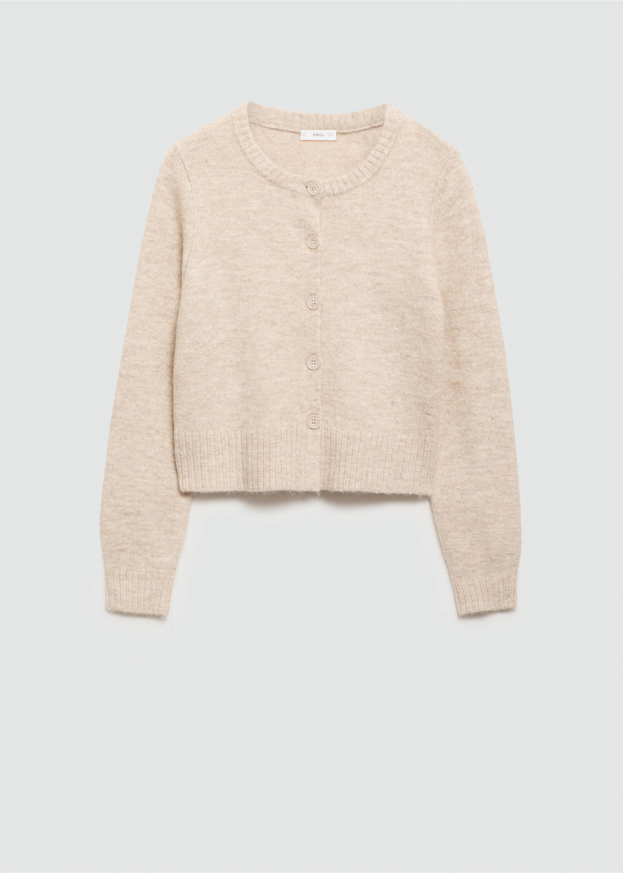 Button knit cardigan - Article without model, Sand. Ref: 77055984-00.
