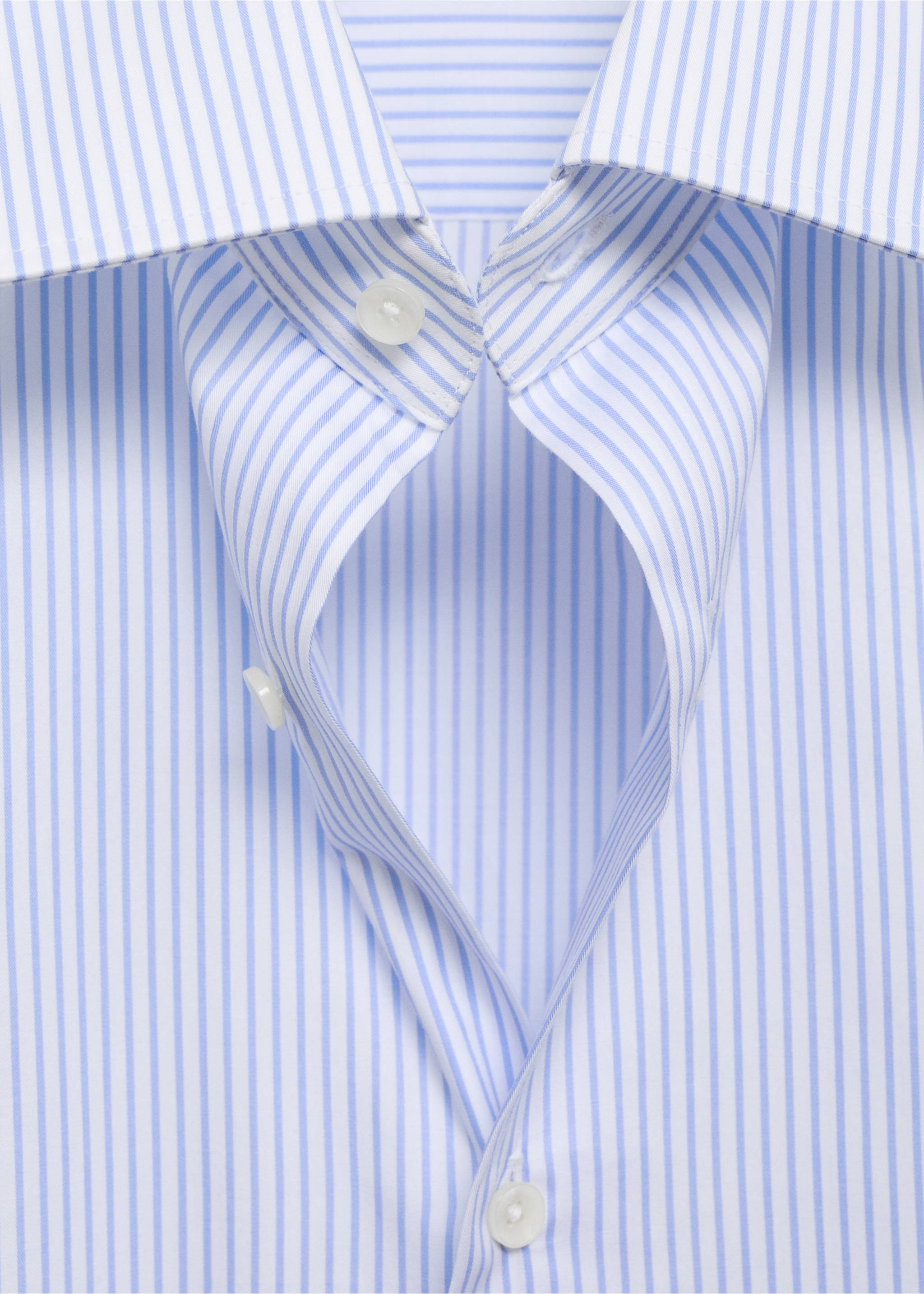 Chemise 100 % coton rayures slim-fit - Détail de l'article 8, Bleu. Ref: 77055986-00.