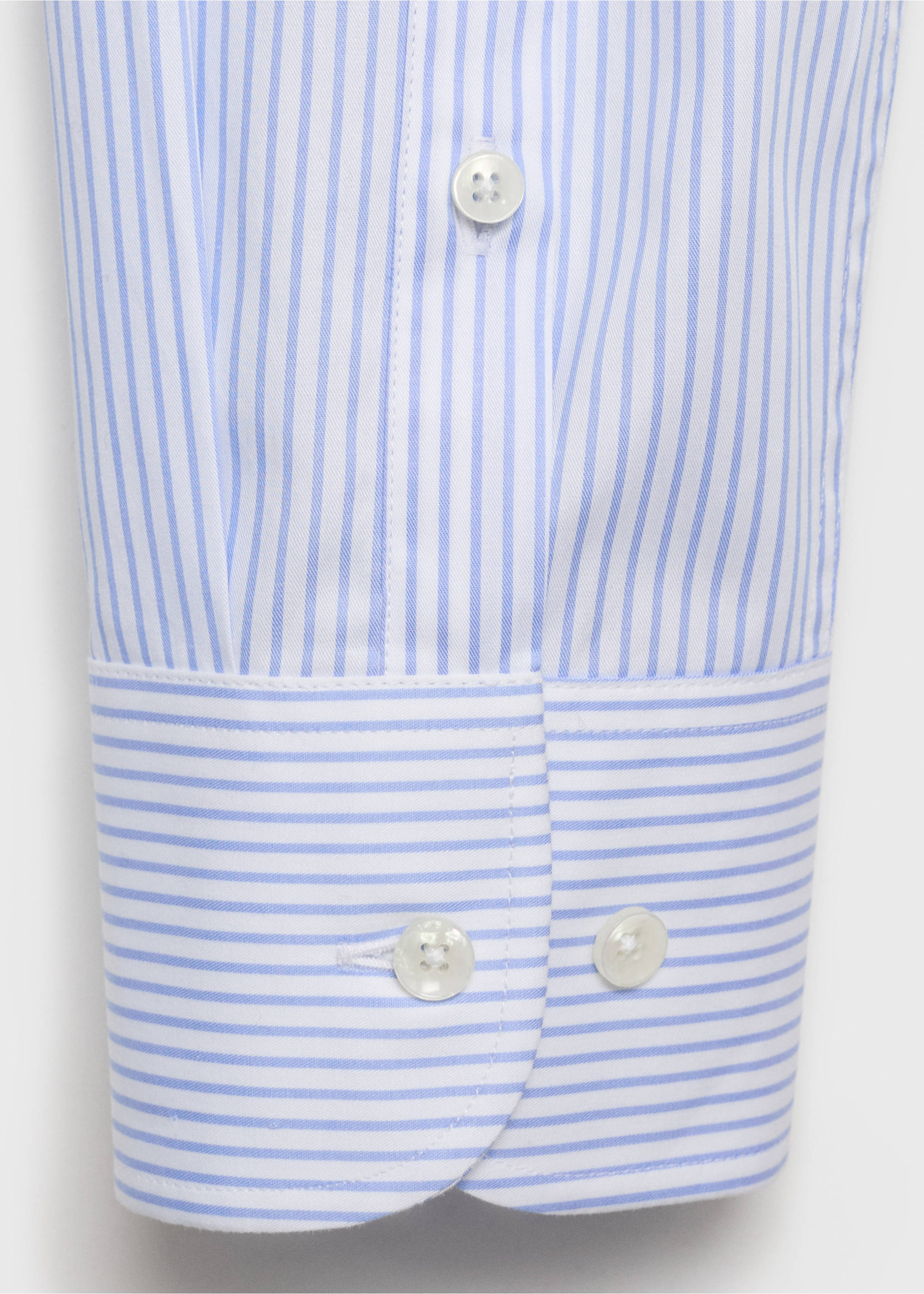 Chemise 100 % coton rayures slim-fit - Détail de l'article 0, Bleu. Ref: 77055986-00.