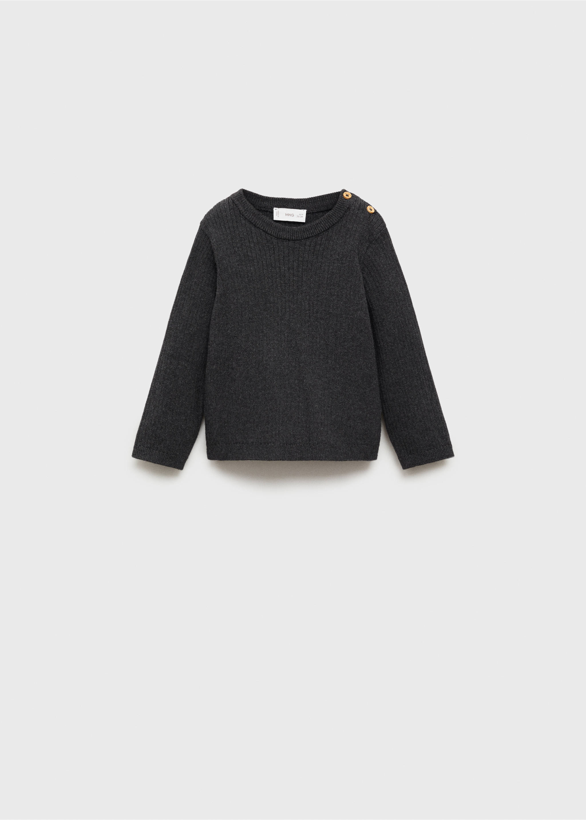 Ribbed knit sweater - Article without model, Dark Heather Grey. Ref: 77055995-00.