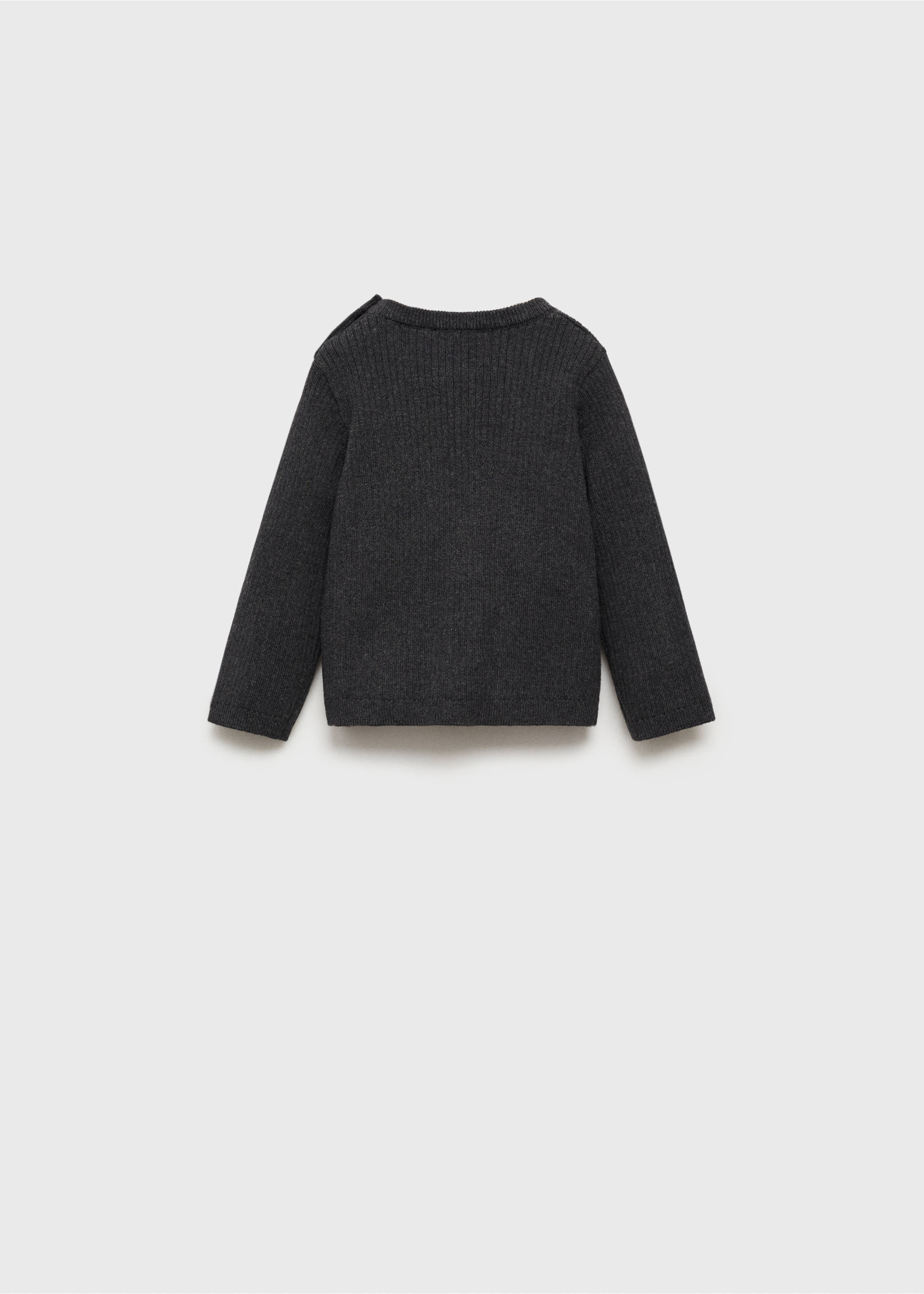 Ribbed knit sweater - Reverse of the article, Dark Heather Grey. Ref: 77055995-00.