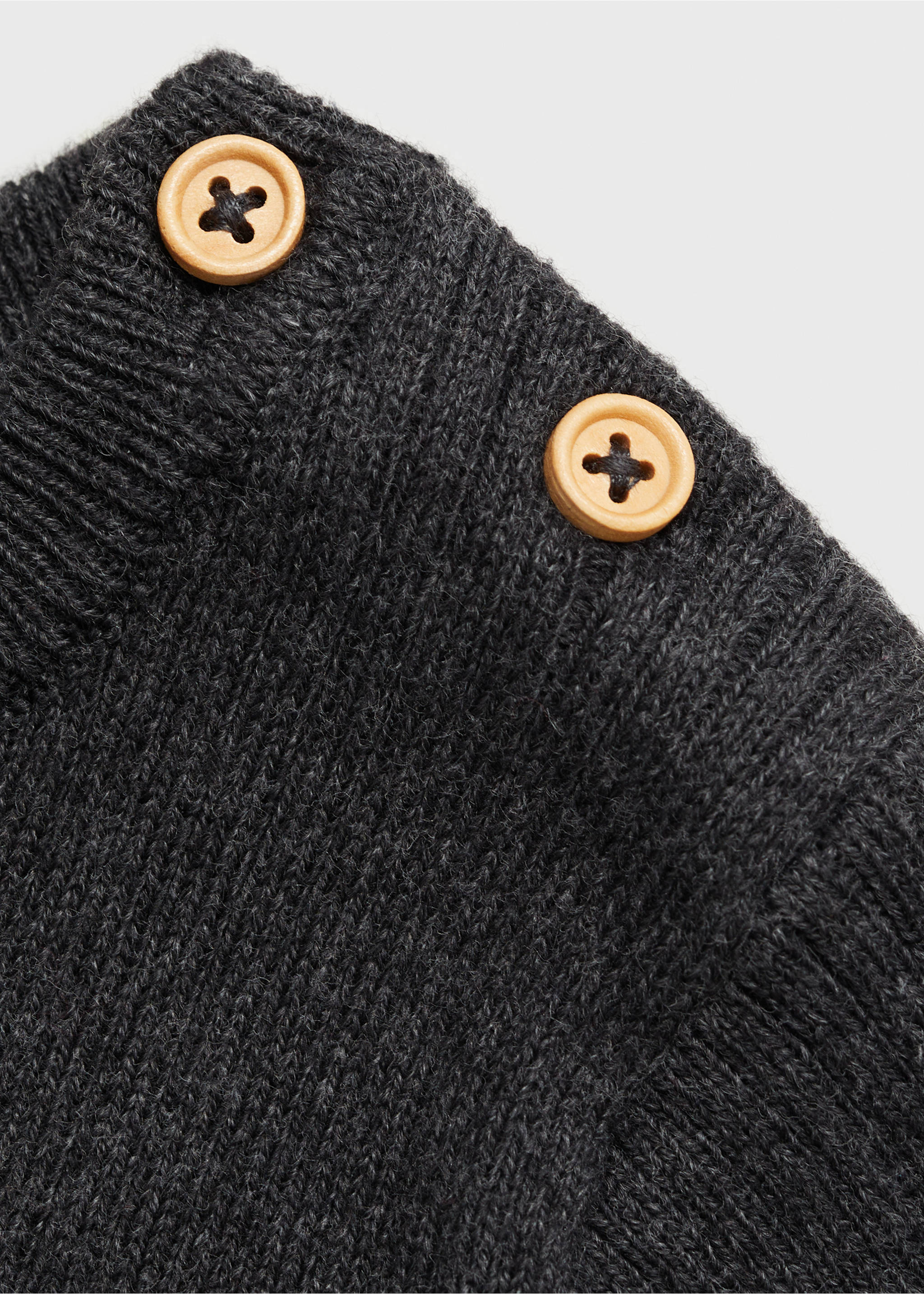 Ribbed knit sweater - Details of the article 8, Dark Heather Grey. Ref: 77055995-00.