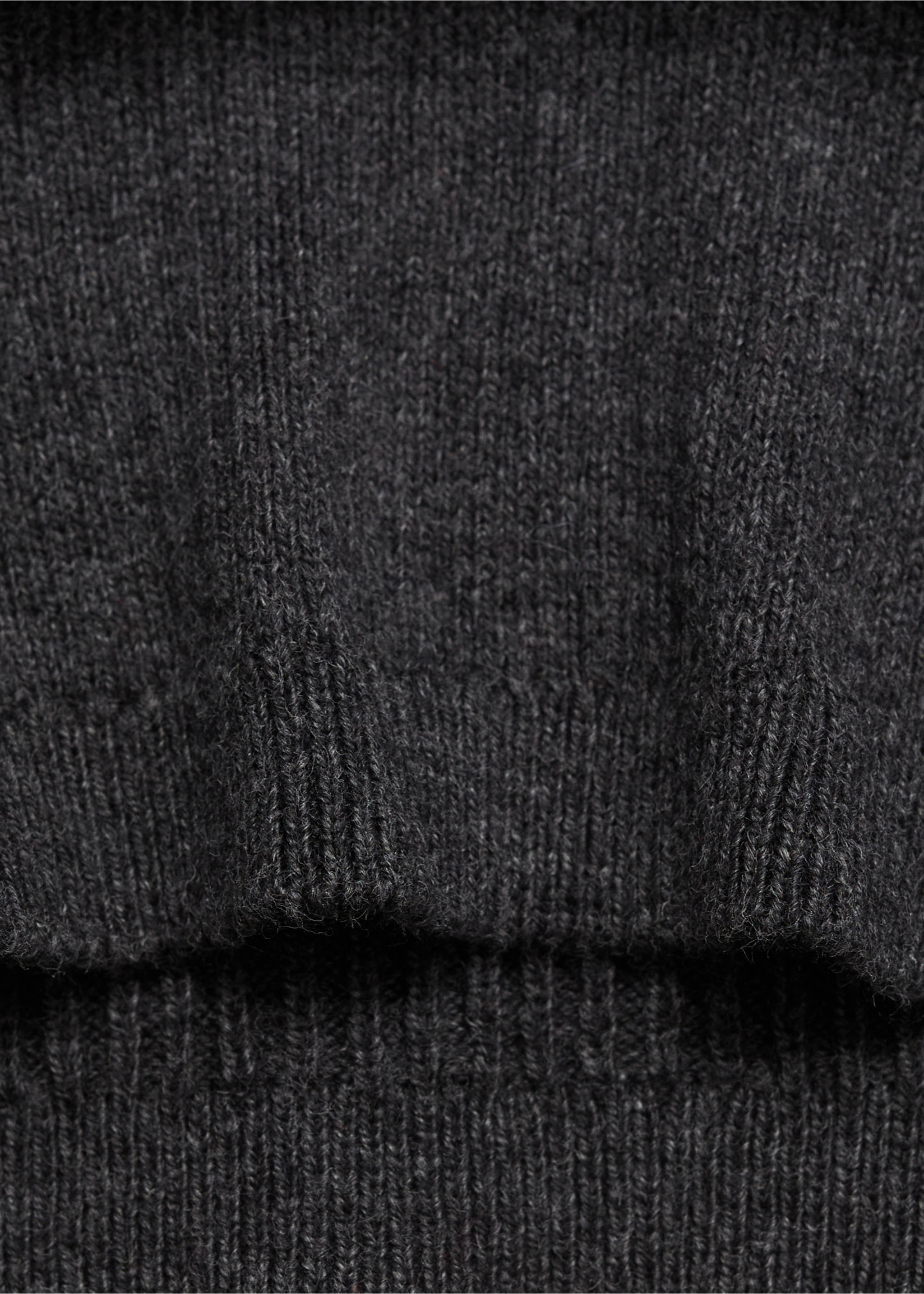 Ribbed knit sweater - Details of the article 0, Dark Heather Grey. Ref: 77055995-00.