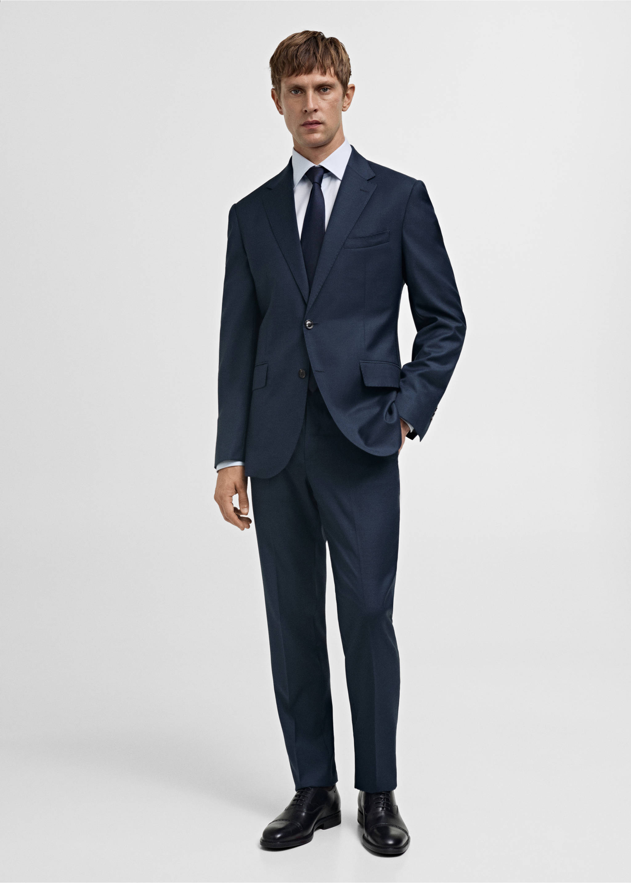 Venice 100% virgin wool suit jacket - General plane, Dark Navy. Ref: 77056005-00.