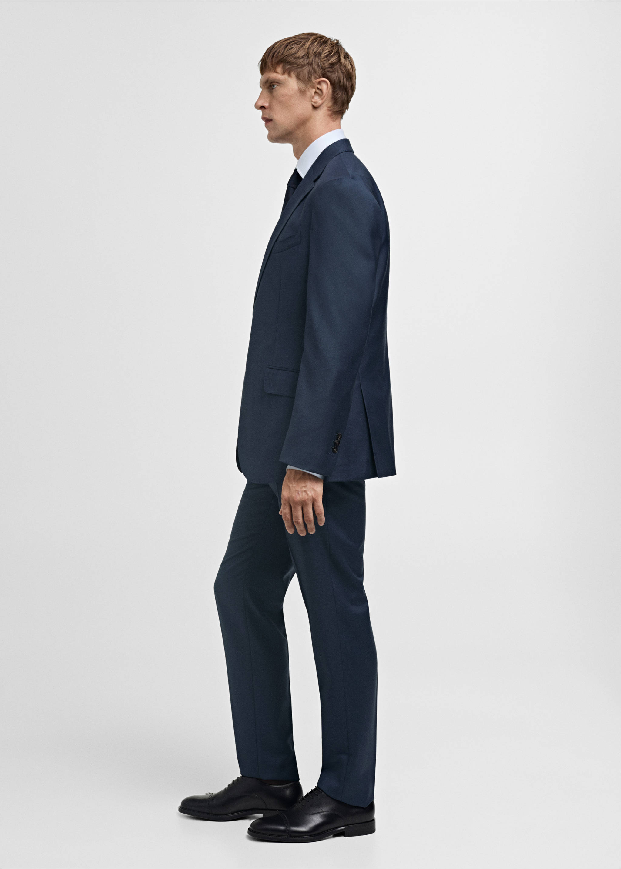 Venice 100% virgin wool suit jacket - Details of the article 2, Dark Navy. Ref: 77056005-00.