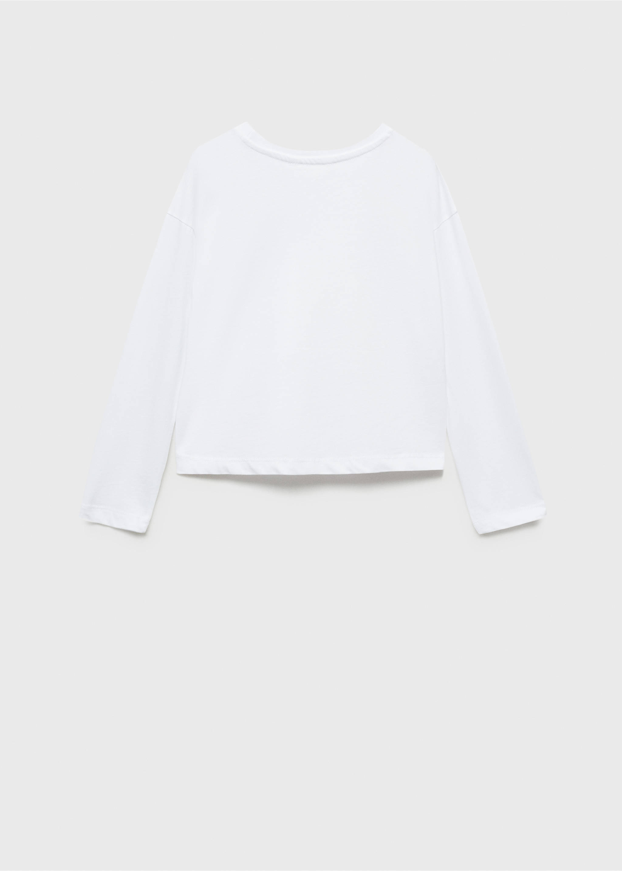 Broderad detalj t-shirt - Artikelns baksida, Benvit. Ref: 77056006-00.