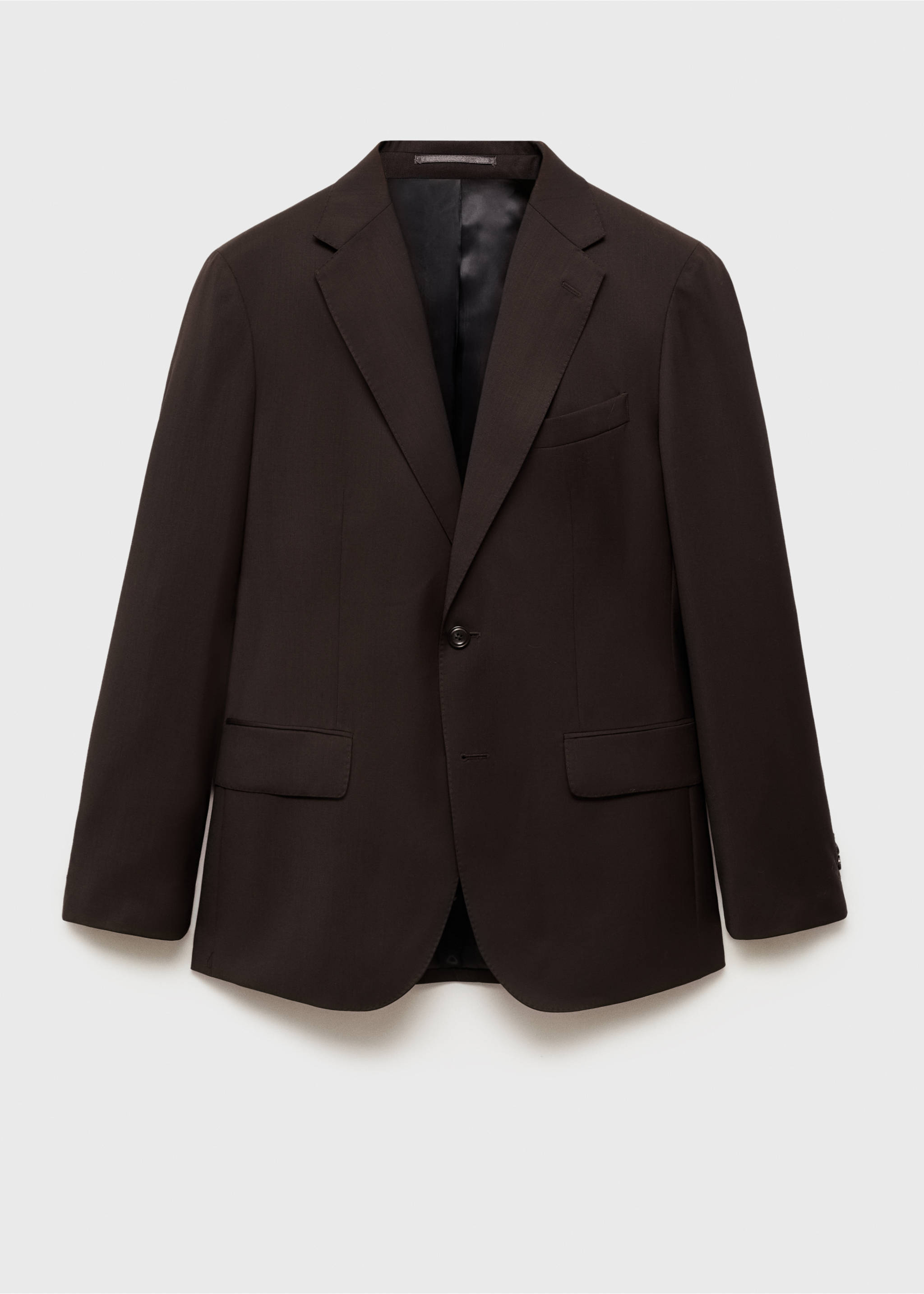 Venice 100% virgin wool suit jacket - Article without model, Brown. Ref: 77056007-00.