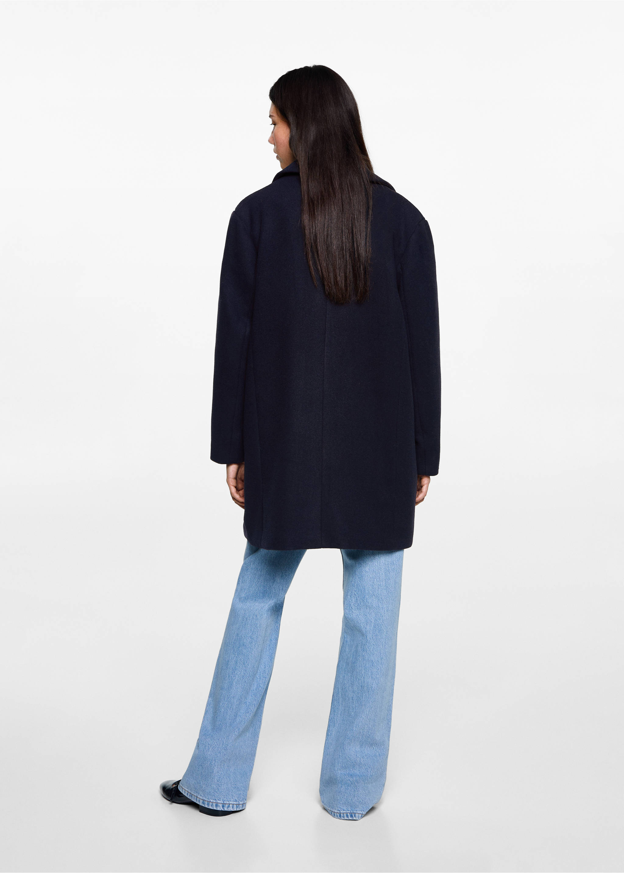 Tuchmantel mit Taschen - Rückseite des Artikels, Dunkles Marineblau. Ref: 77056337-00.