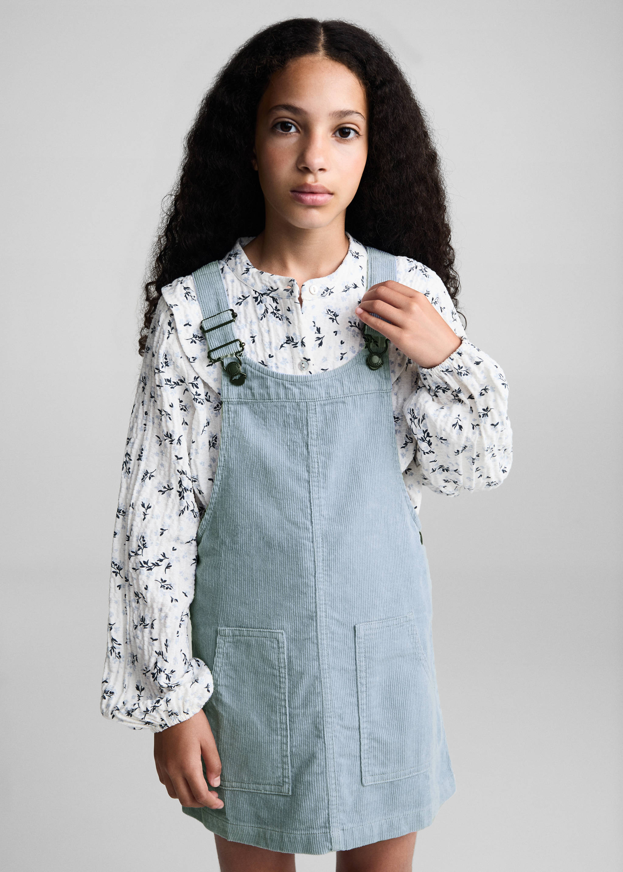 Corduroy pinafore with pockets - Medium plane