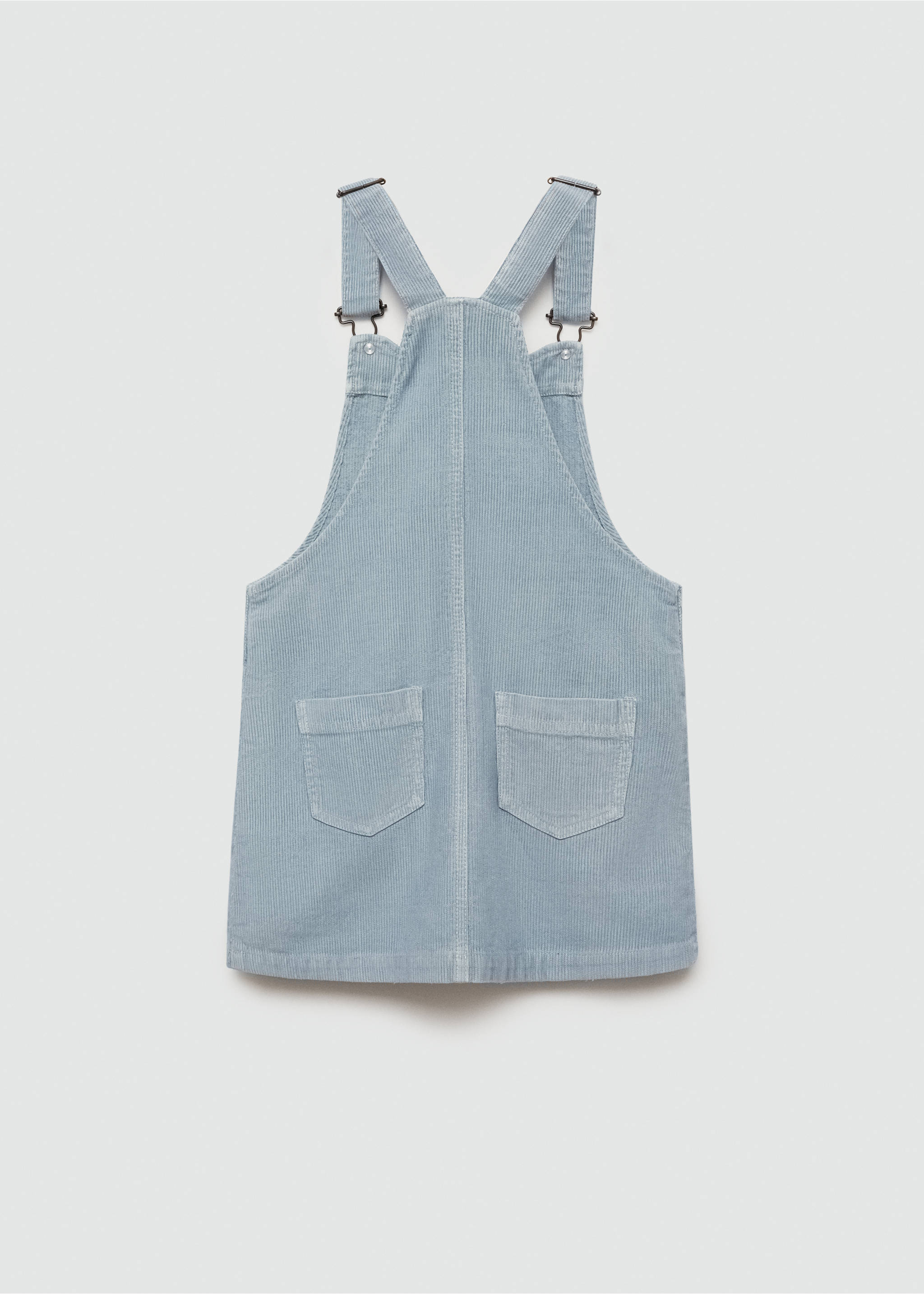 Snekkerkjole i kordfløyel med lommer - Baksiden av artikkelen, Blå. Ref: 77056339-00.