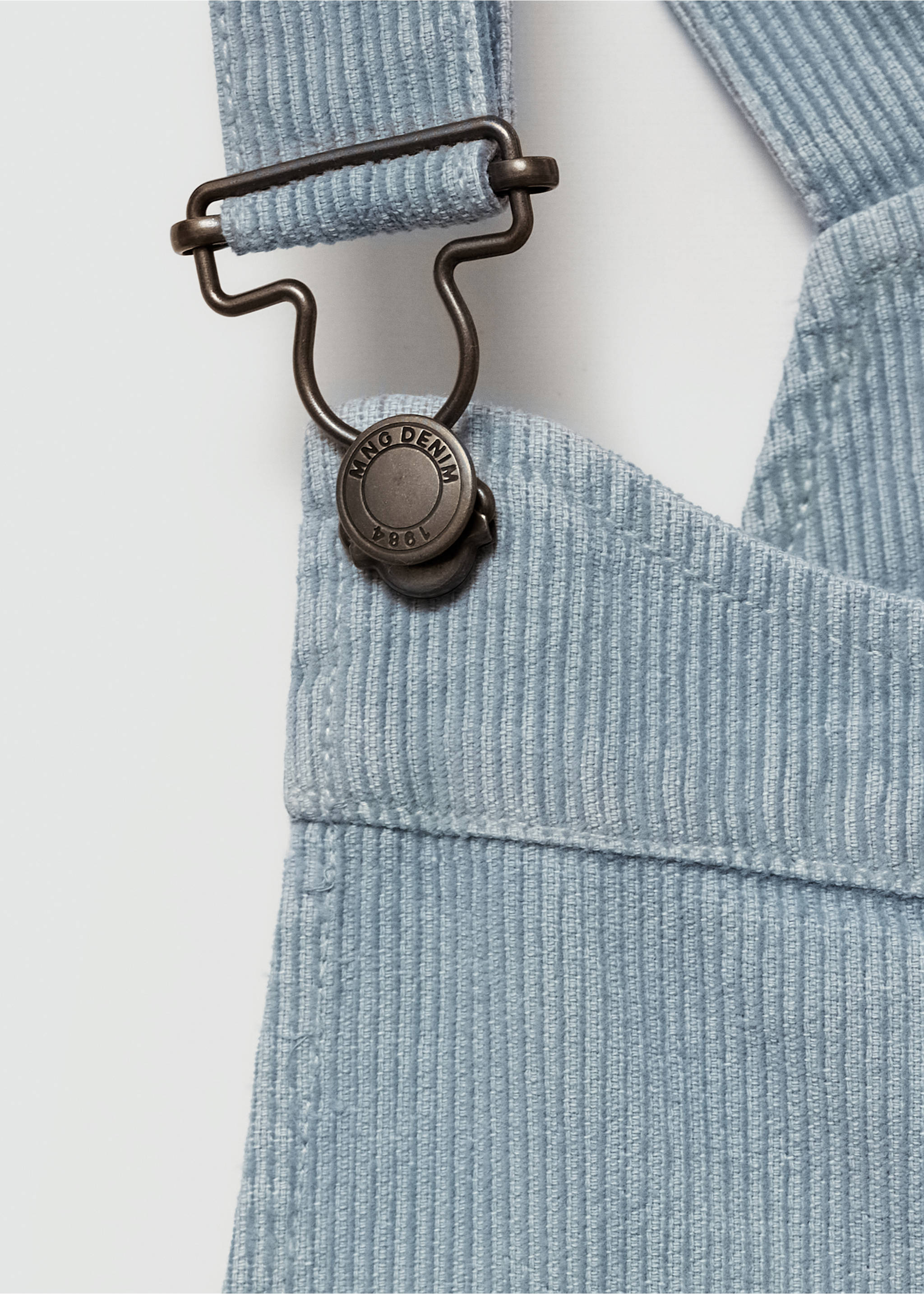 Snekkerkjole i kordfløyel med lommer - Artikkeldetalj 8, Blå. Ref: 77056339-00.