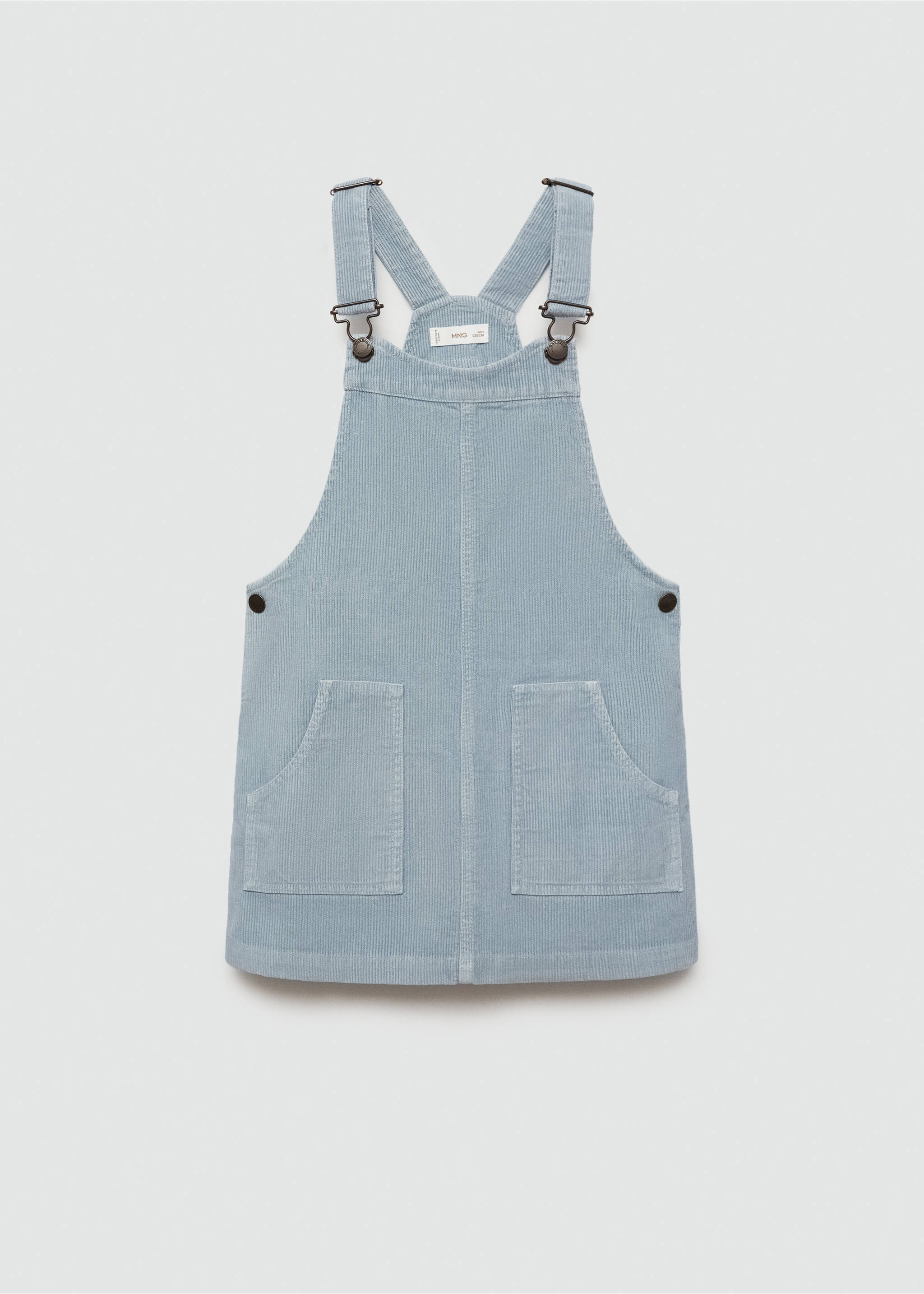 Corduroy pinafore with pockets - Article without model, Blue. Ref: 77056339-00.