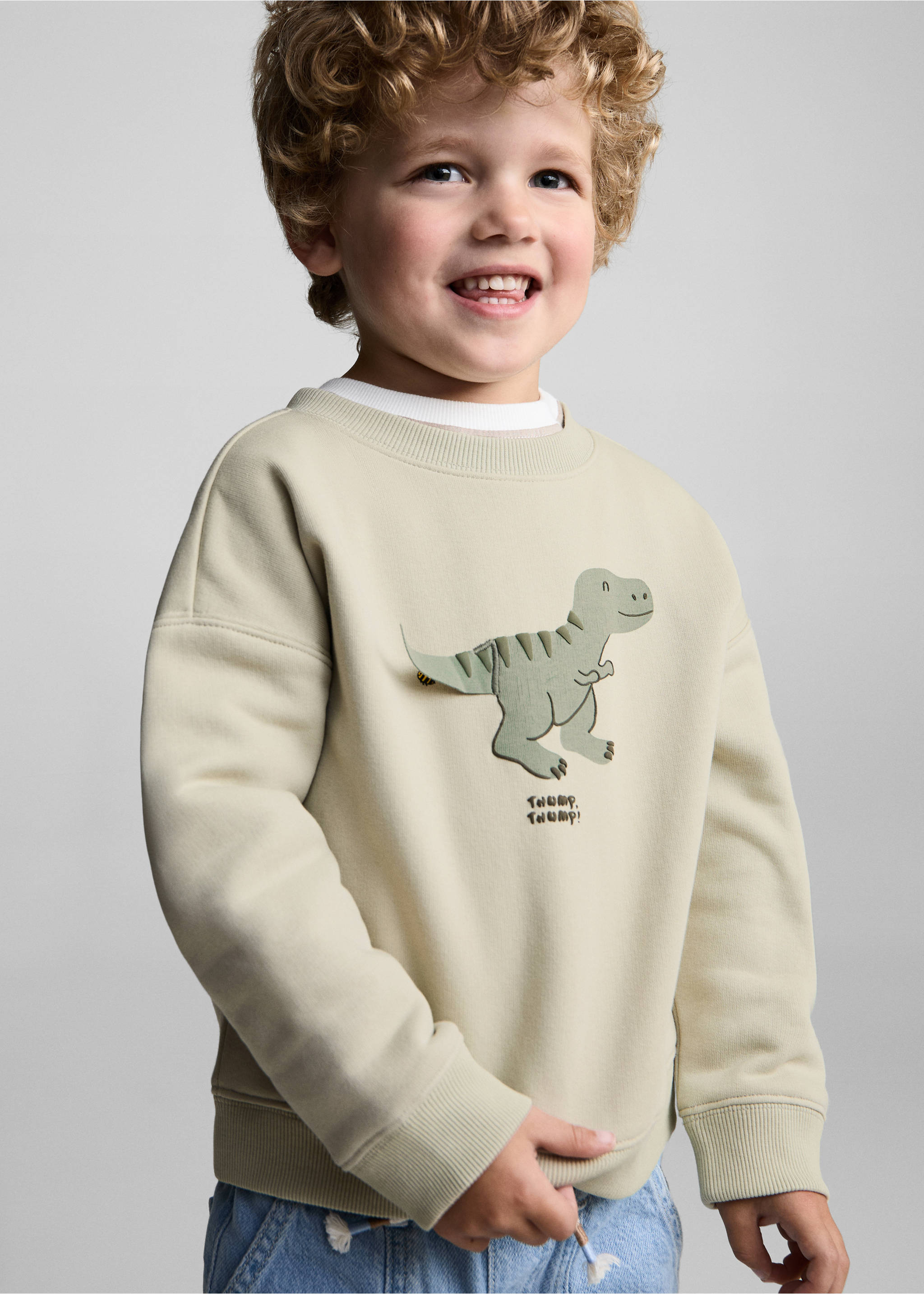 Animal-print sweatshirt - Medium plane, Pastel Green. Ref: 77056340-00.