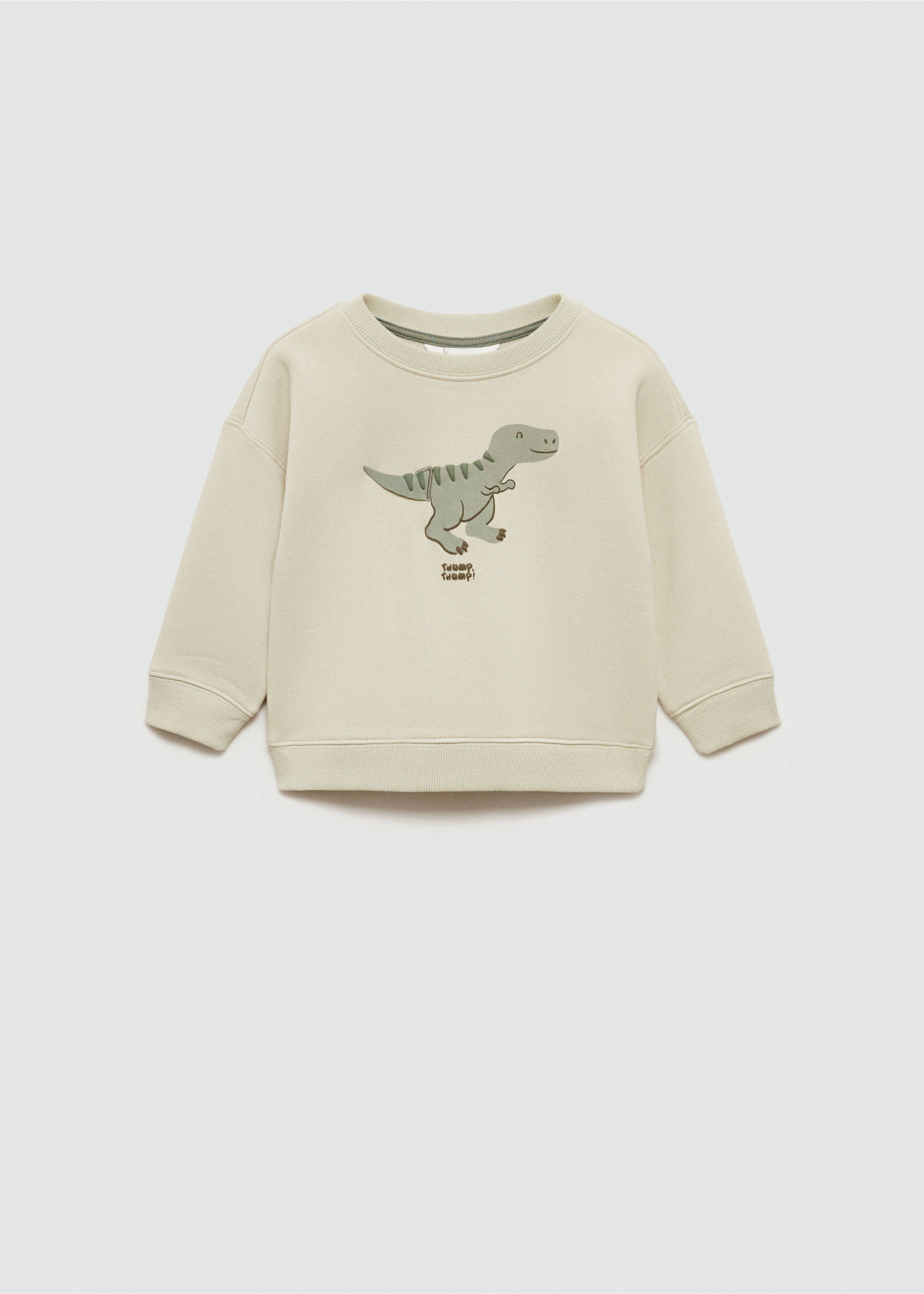 Animal-print sweatshirt - Article without model, Pastel Green. Ref: 77056340-00.