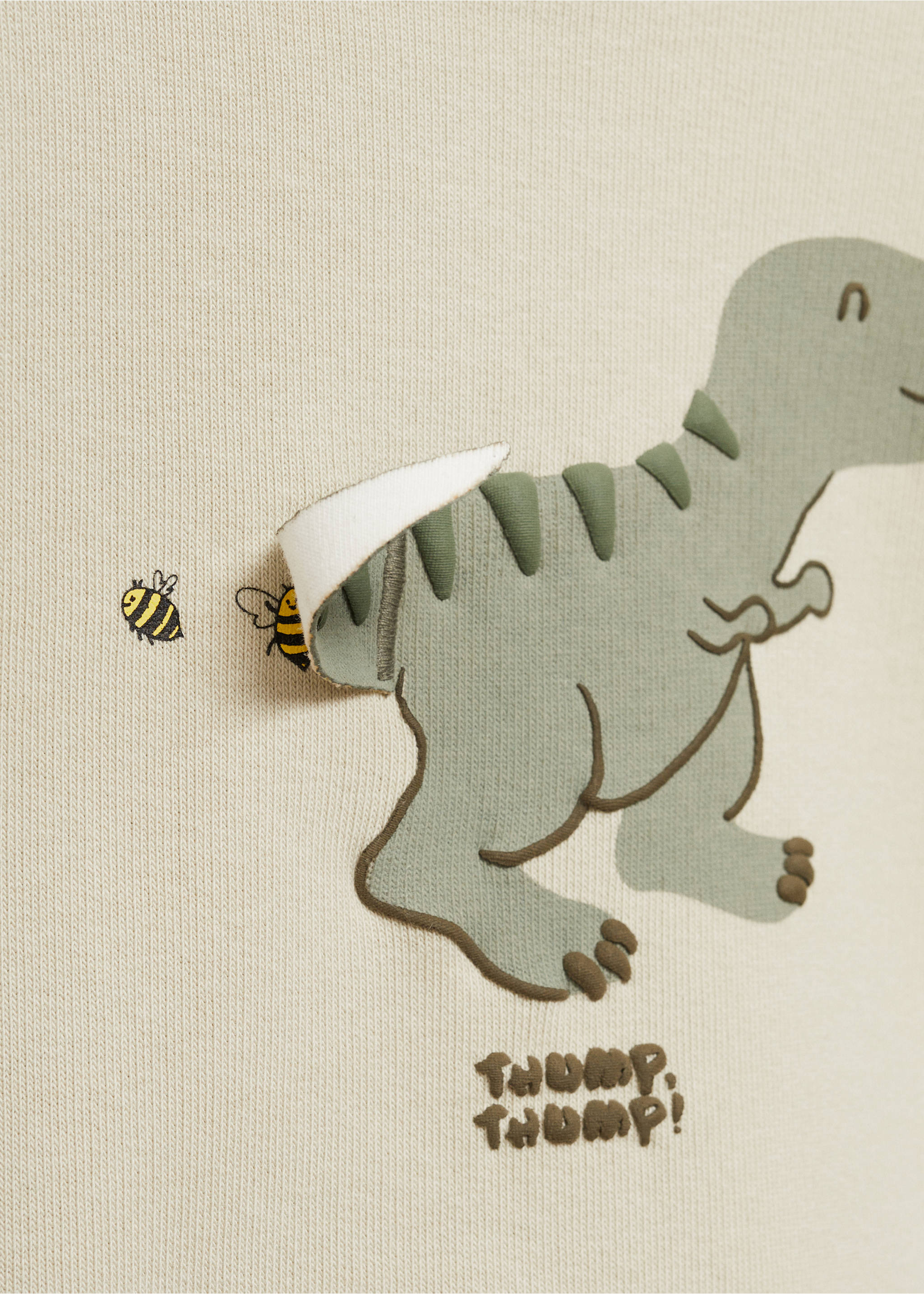 Animal-print sweatshirt - Details of the article 8, Pastel Green. Ref: 77056340-00.