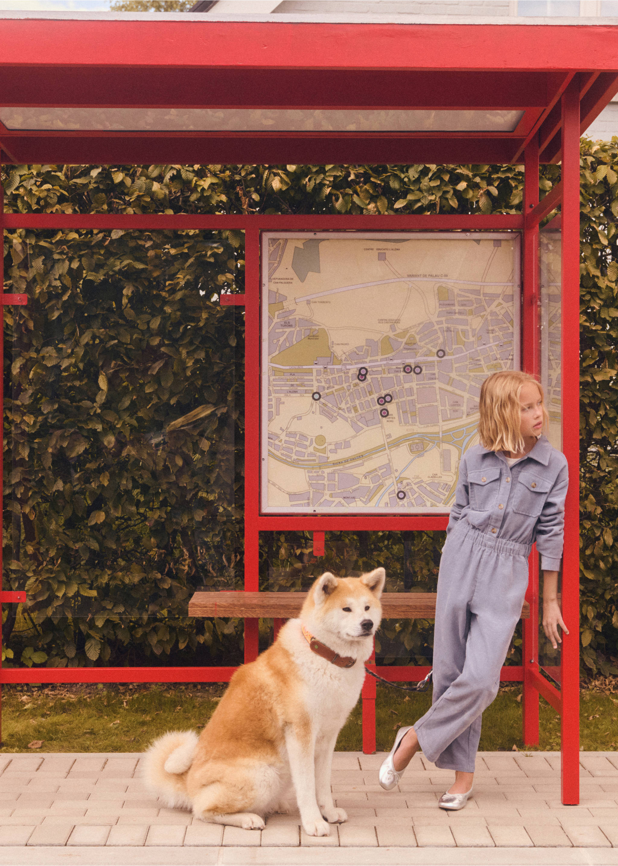 Langer Cord-Overall - Allgemeine Ansicht, Blau. Ref: 77056345-00.