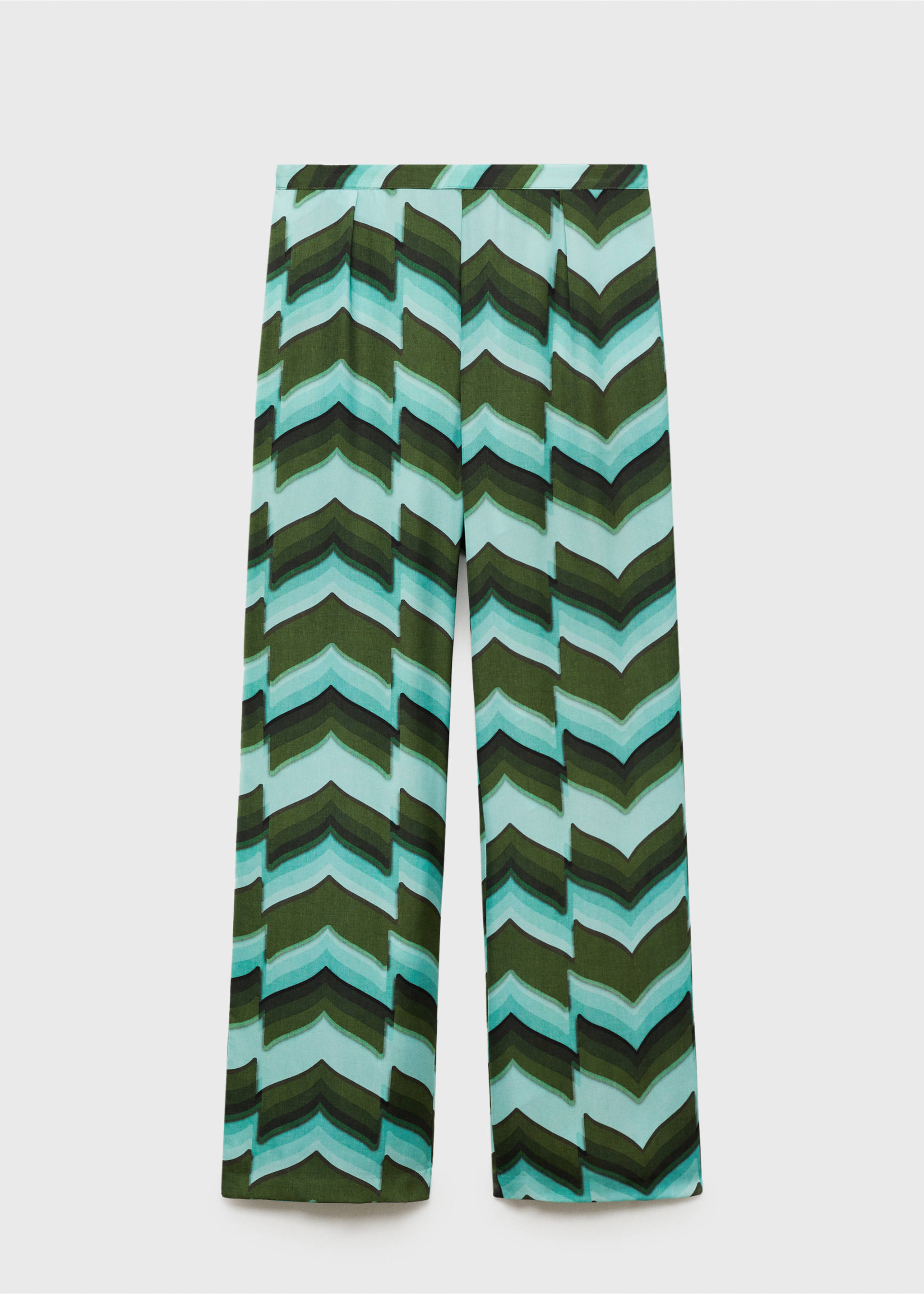 Pantalon droit imprimé - Article sans modèle, Vert. Ref: 77056355-00.