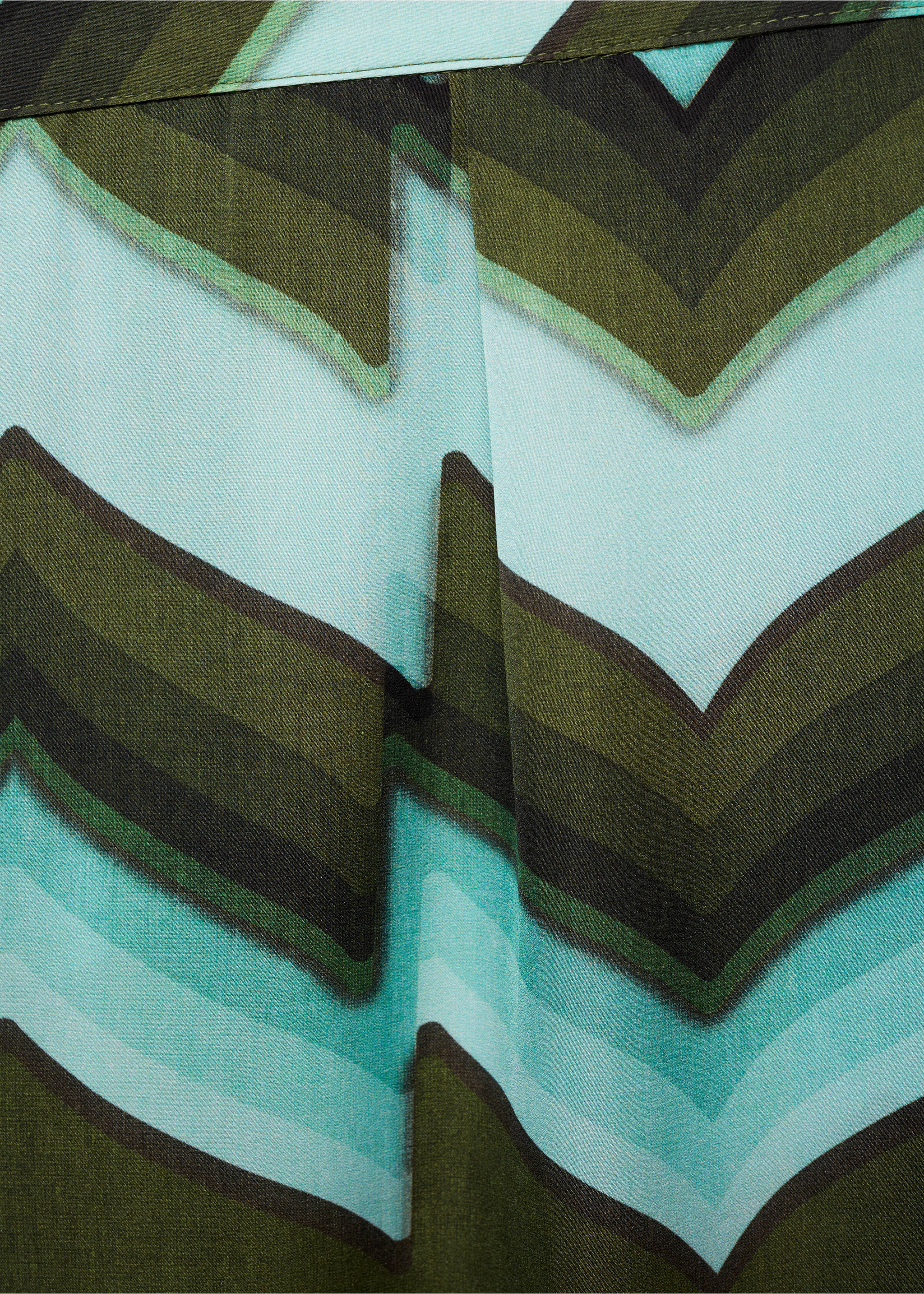 Pantalon droit imprimé - Détail de l'article 8, Vert. Ref: 77056355-00.