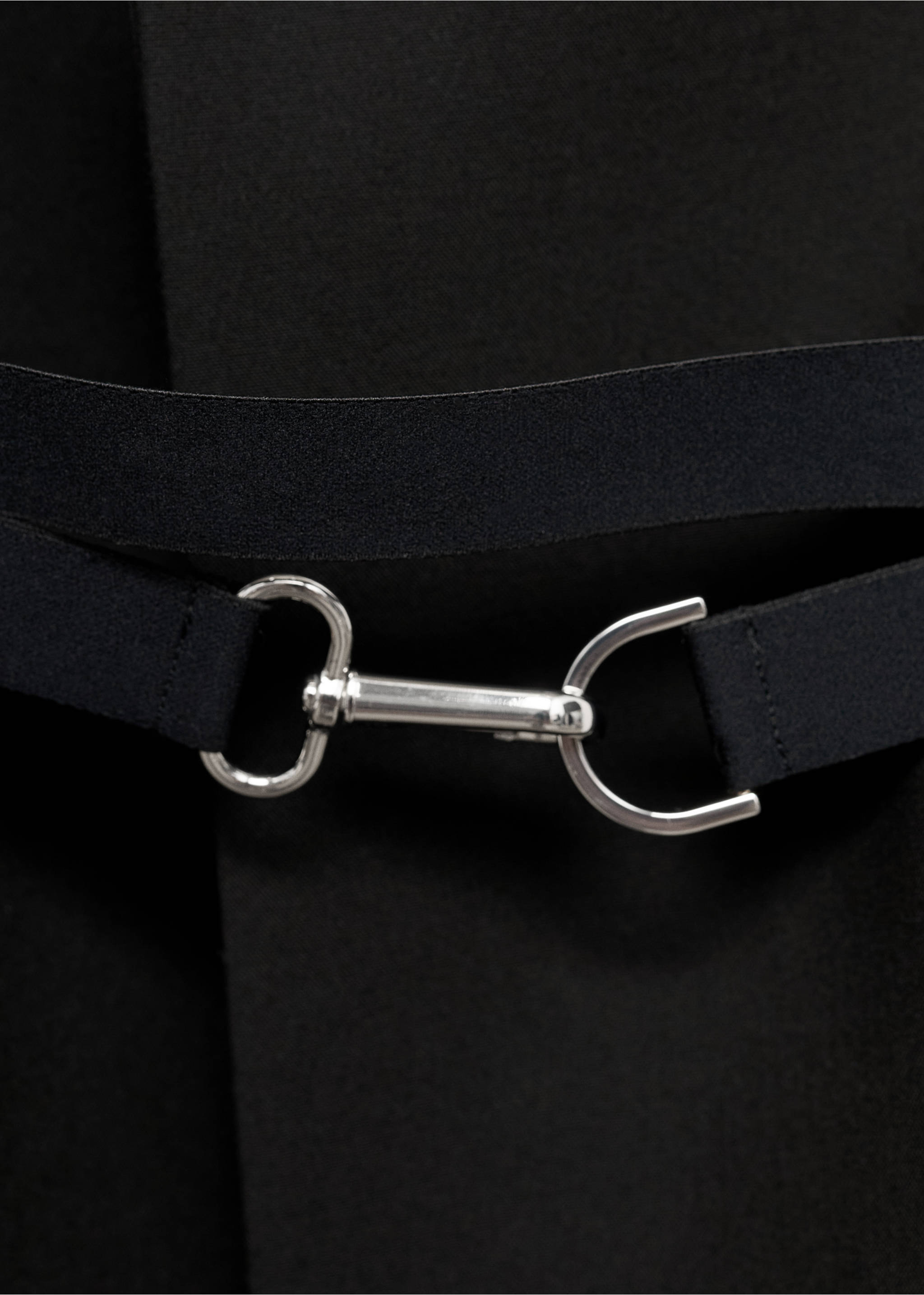 Manteau structuré double tissu ceinture - Détail de l'article 8, Noir. Ref: 77056358-00.