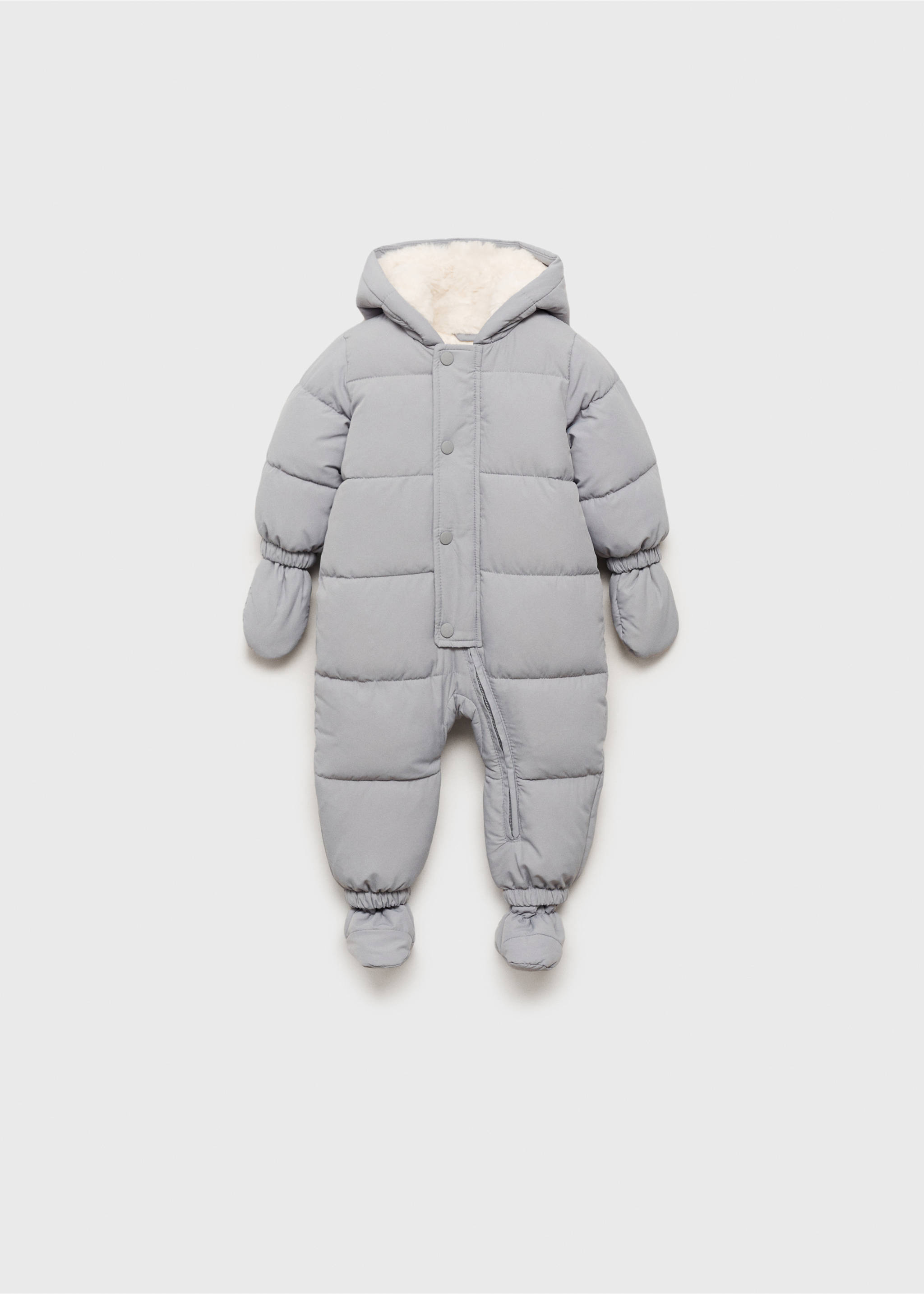 Fur-effect one piece suit - Article without model, Grey. Ref: 77056719-00.