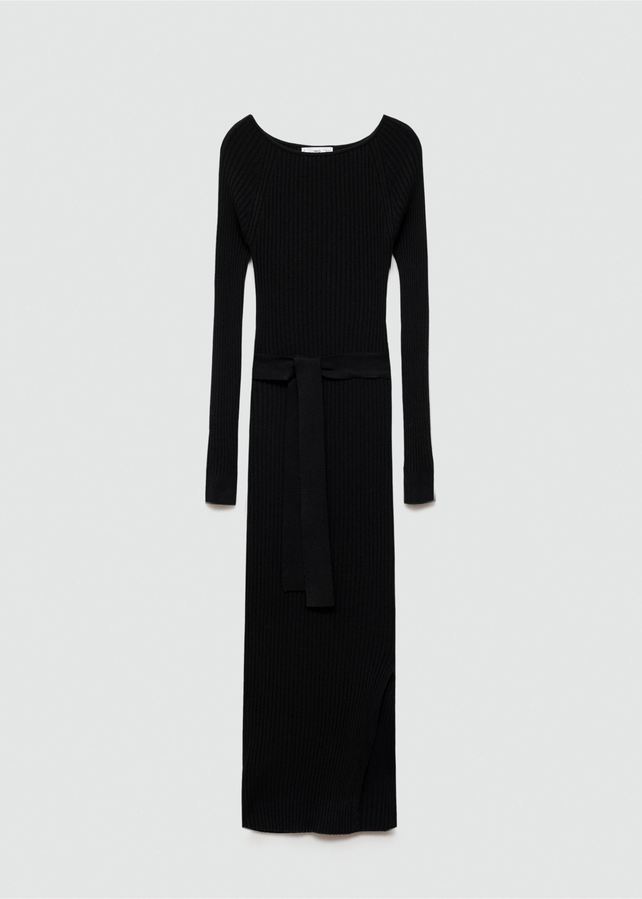 Strikket kjole med ribber - Artikkel uten modell, Svart. Ref: 77056722-00.